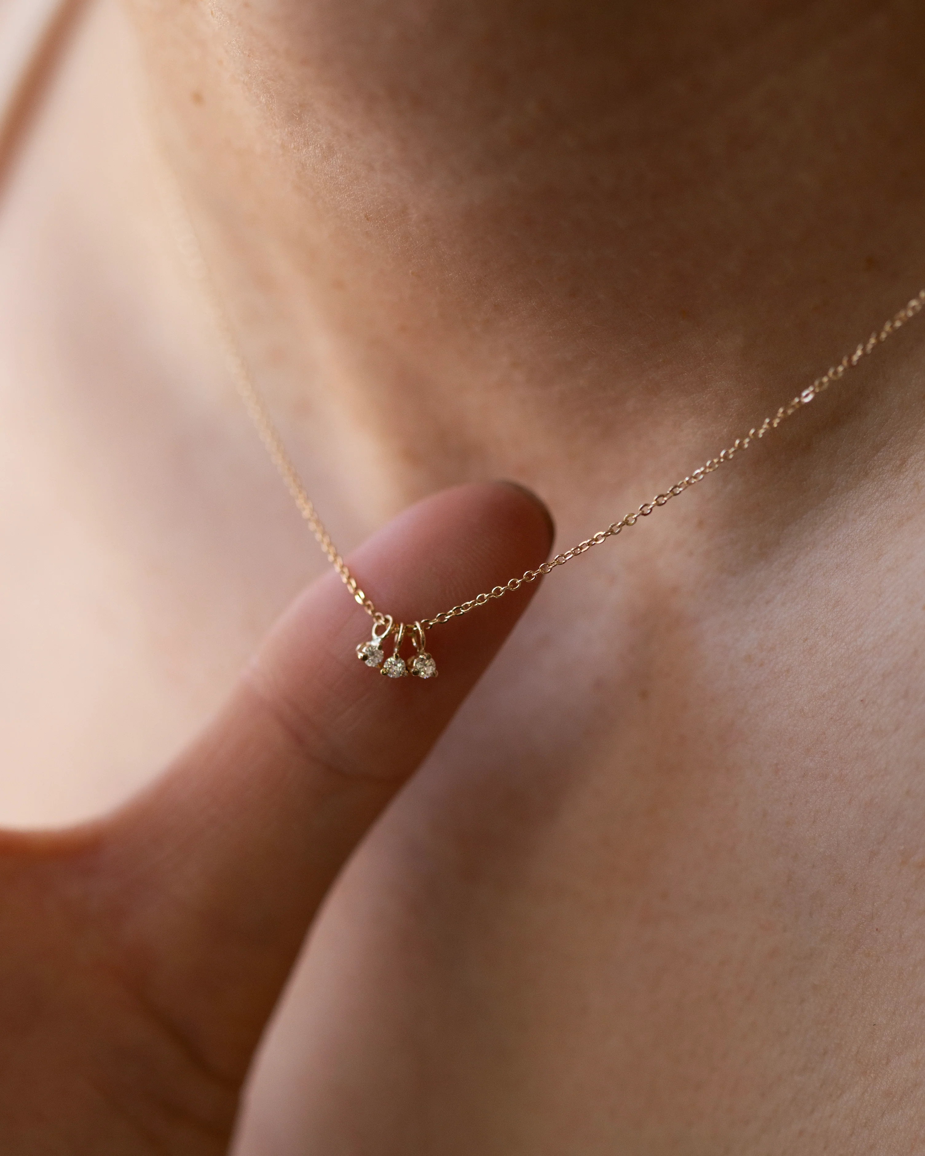 14k Baby Diamond Necklace - Image 4