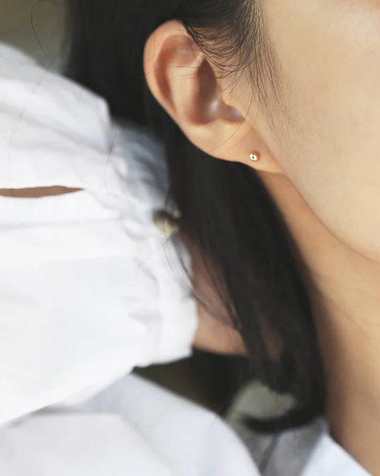 14k Ball Stud Earrings - Image 4