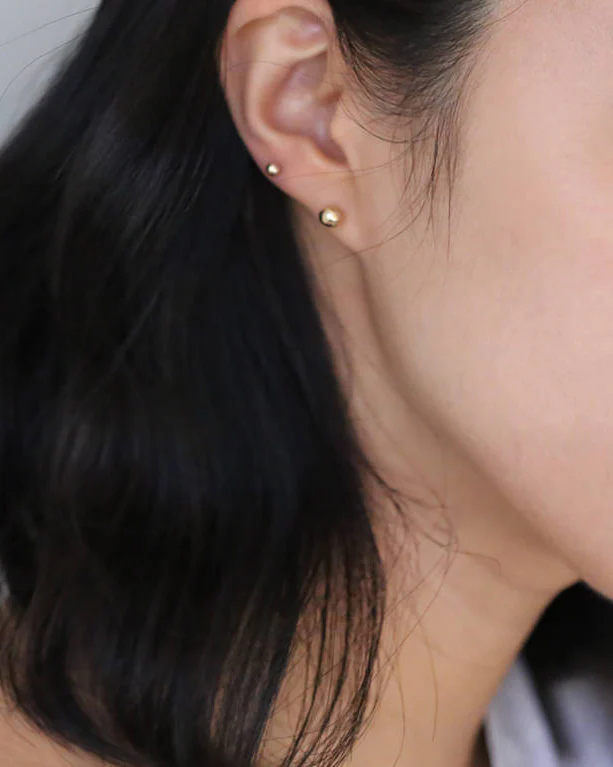 14k Ball Stud Earrings - Image 5