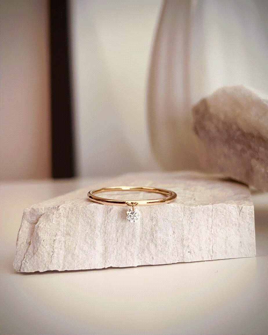 14k Bare Diamond Solid Ring - Image 7