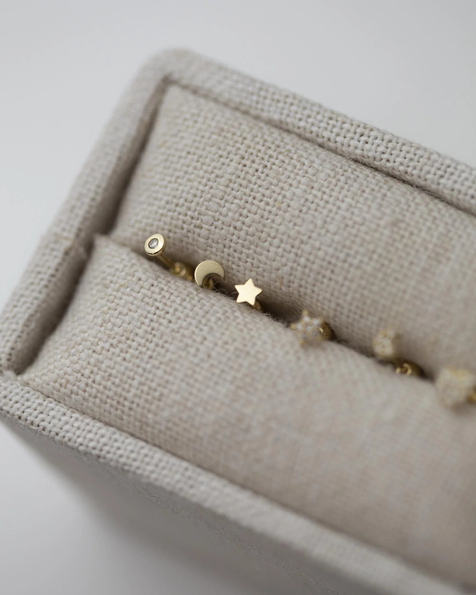 14k Crescent Moon stud - Image 2