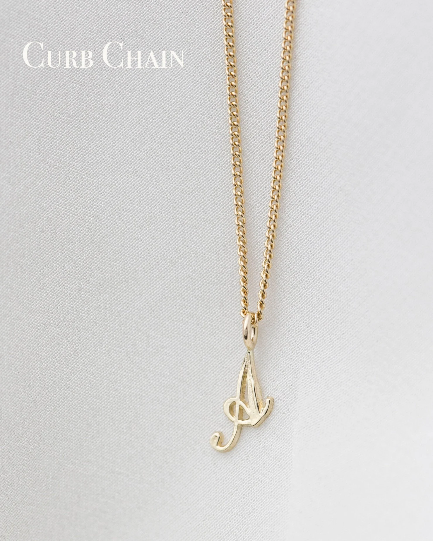 14k Cursive Letter Necklace - Image 4