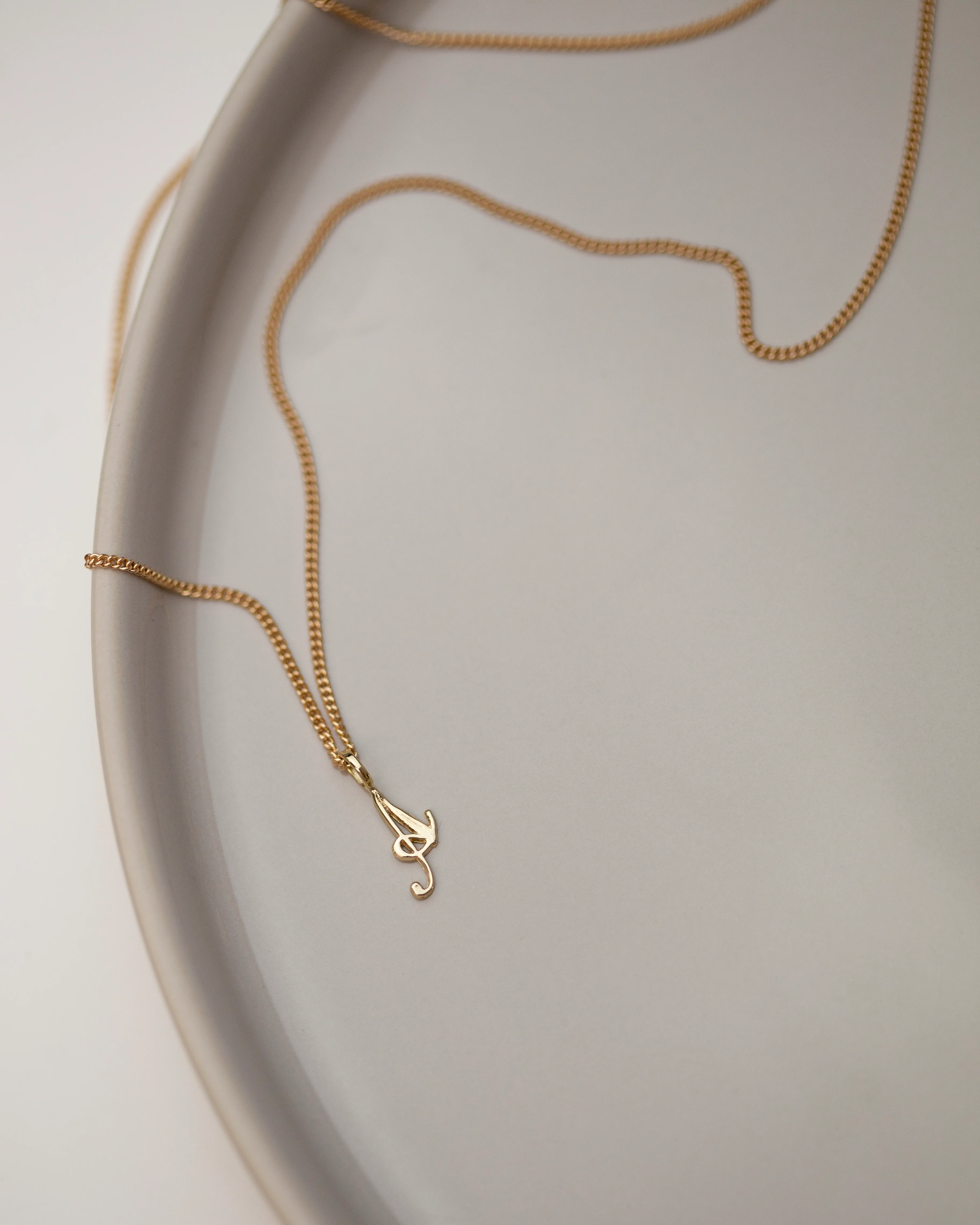 14k Cursive Letter Necklace - Image 7