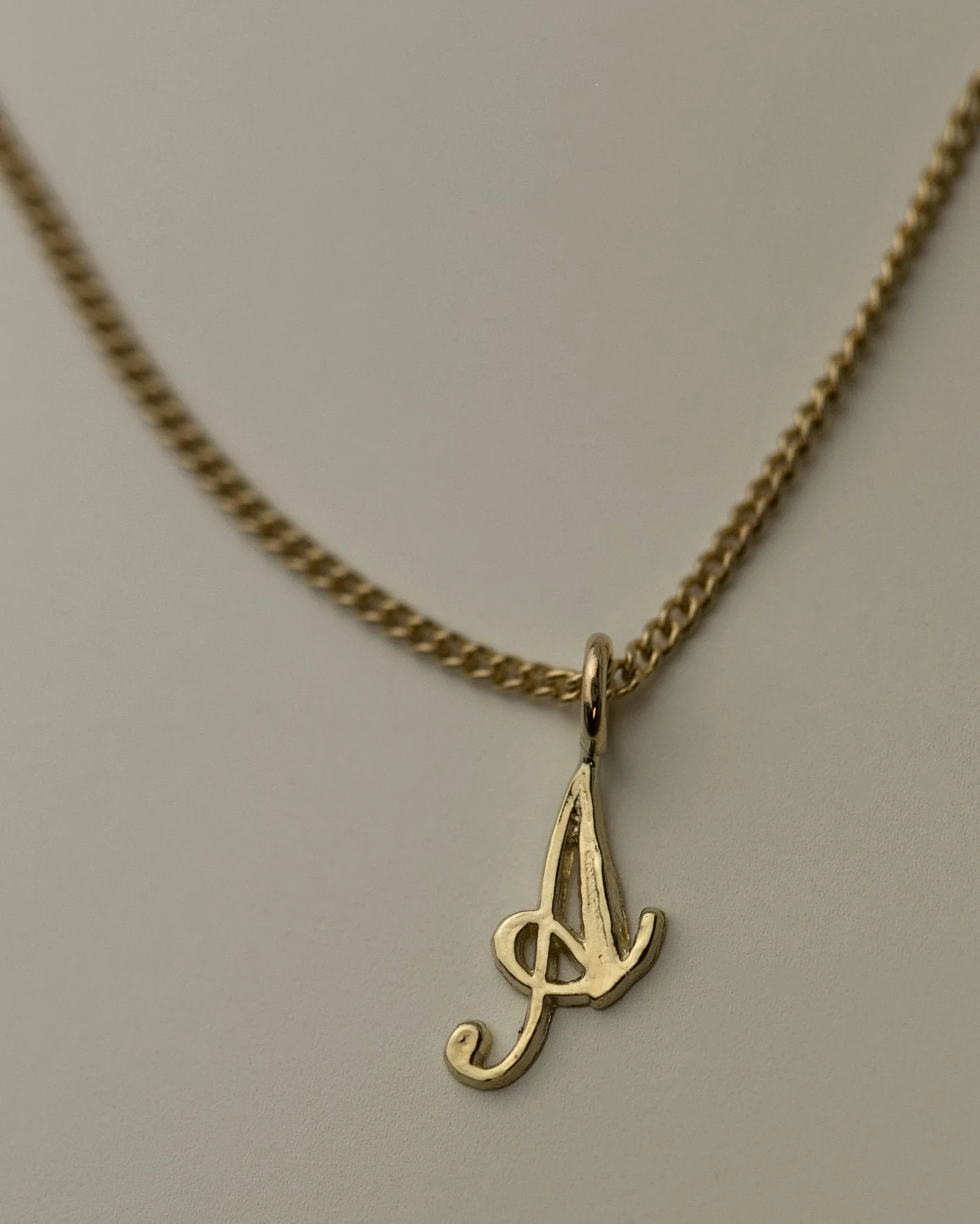 14k Cursive Letter Necklace - Image 9