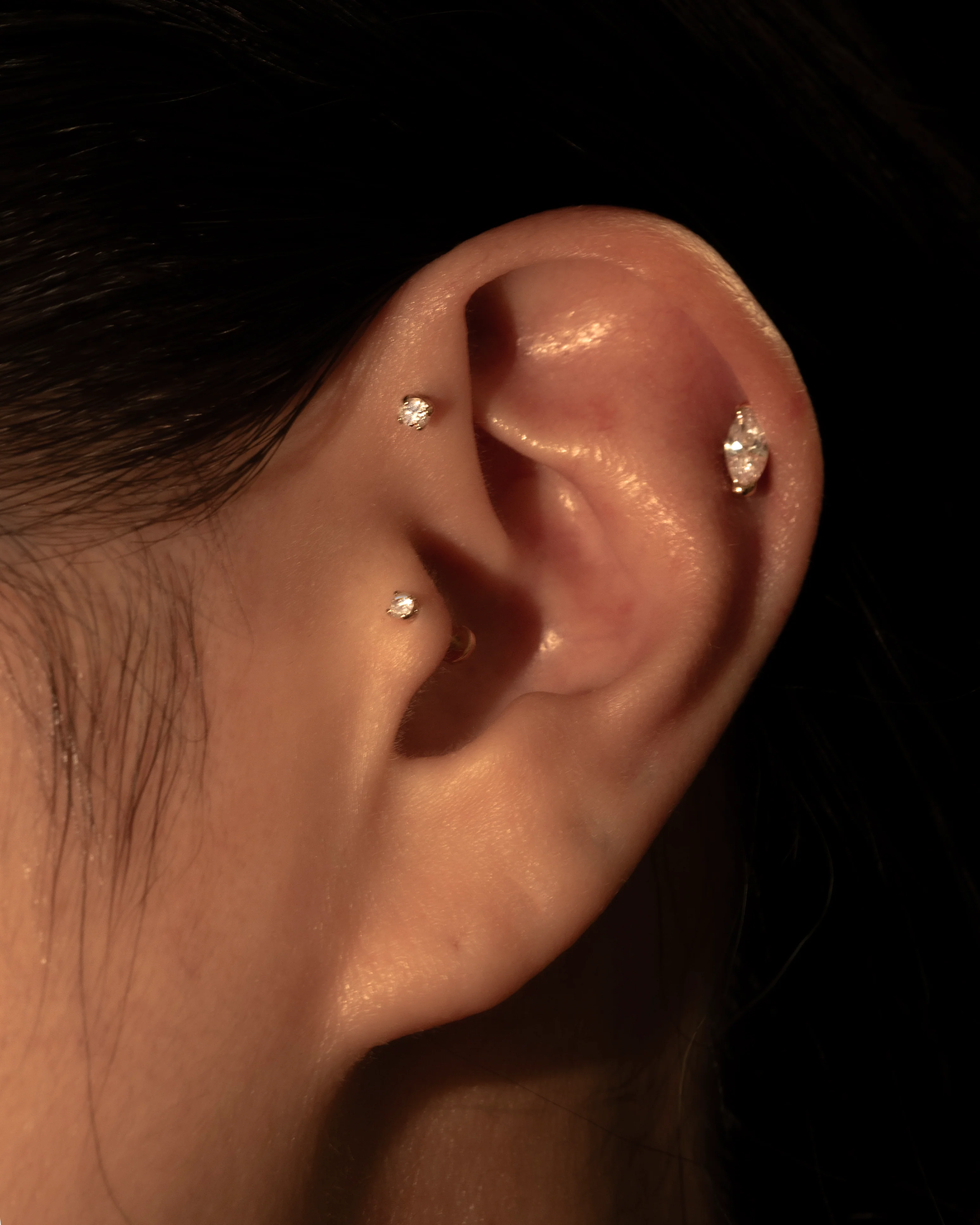 14k Diamond Flat back - Image 3