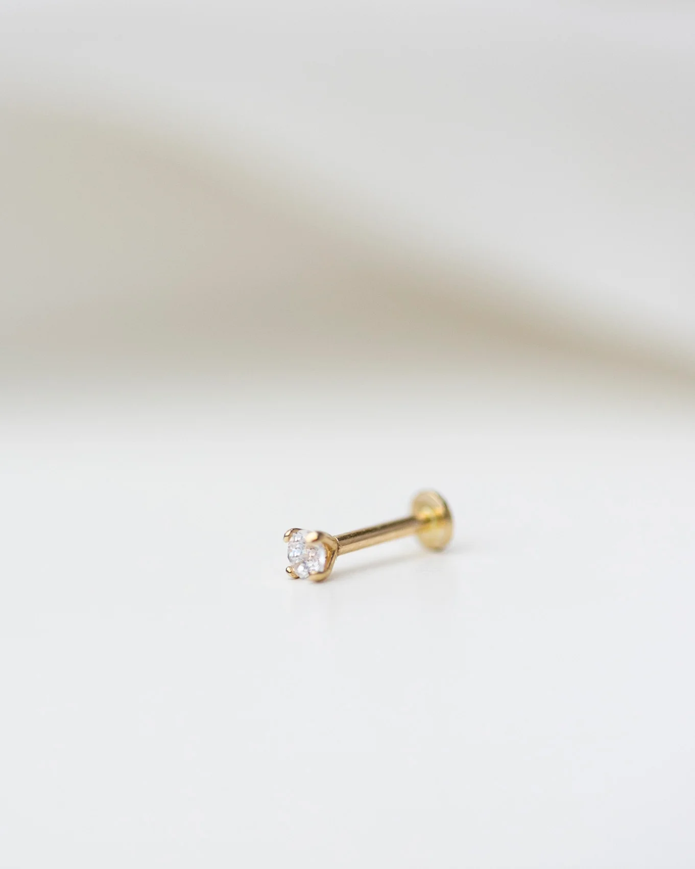 14k Ear Stud for Cartilage with flat back - Image 6