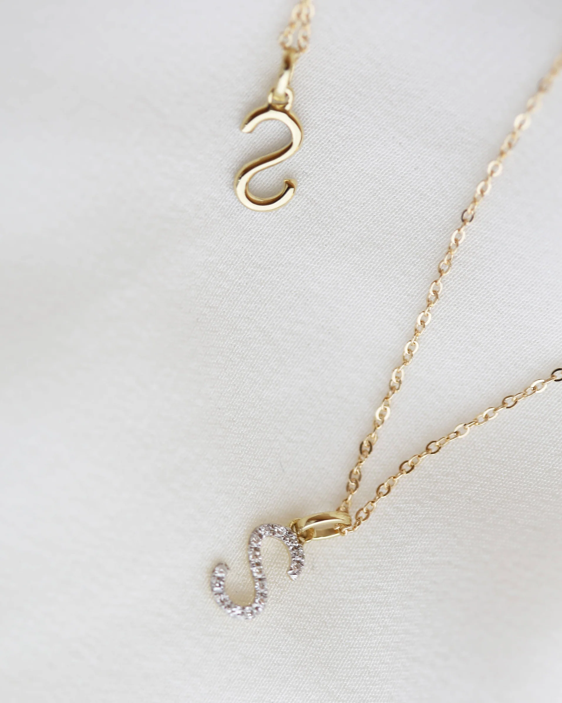 14K Diamond Initial Necklace - Image 9