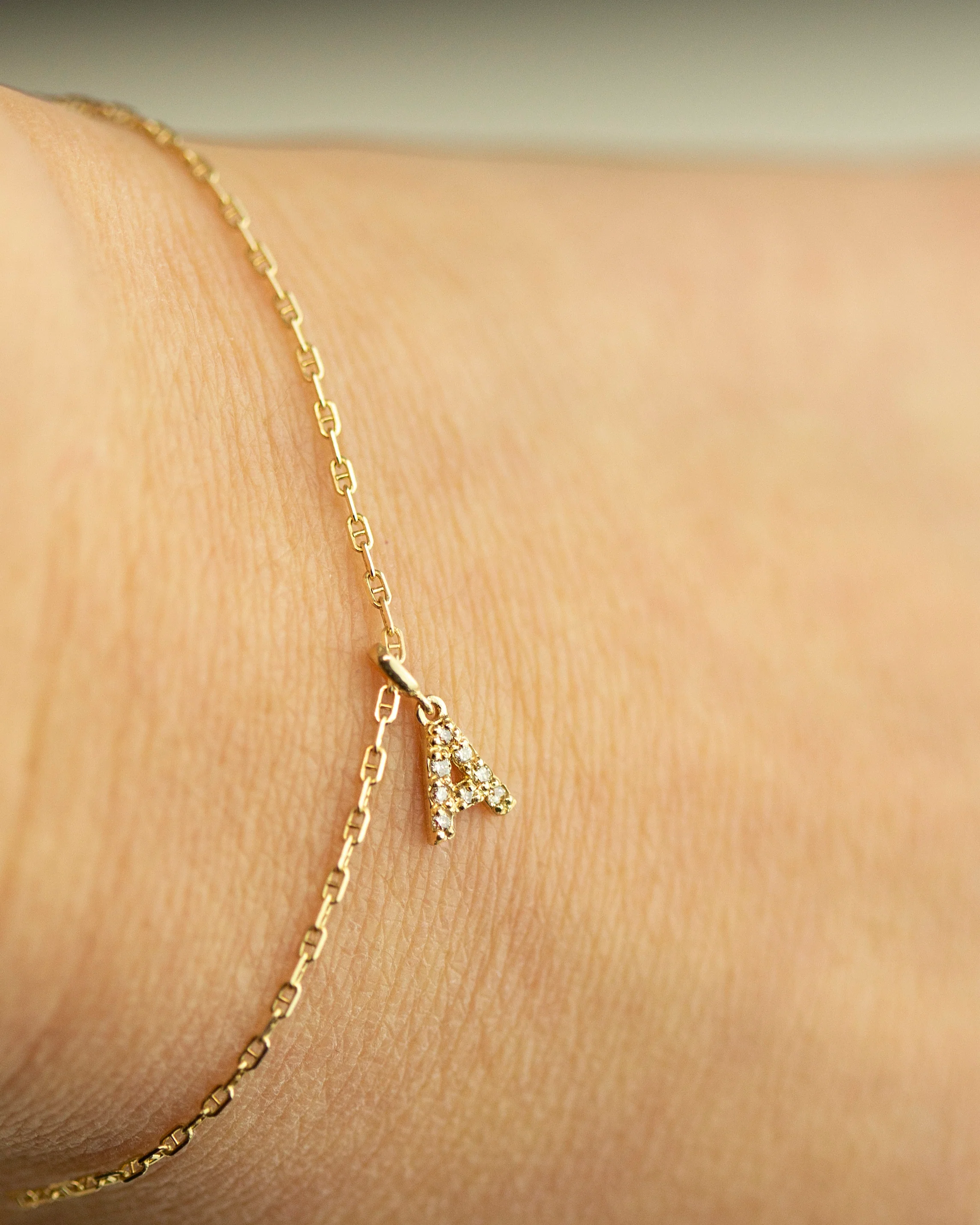 14k Genuine Diamond Initial Bracelet - Image 6