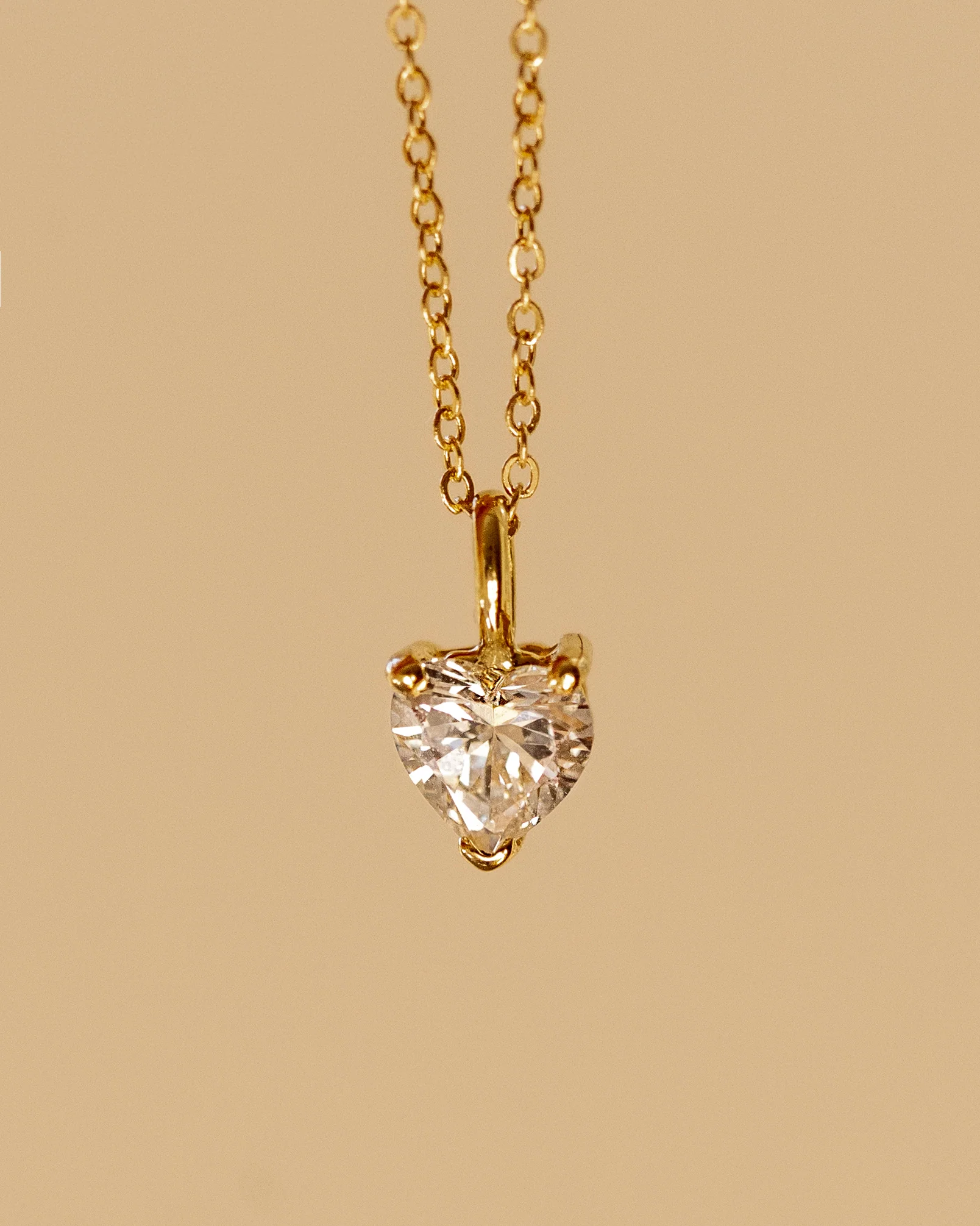14K Gold Heart Lab Diamond Necklace
