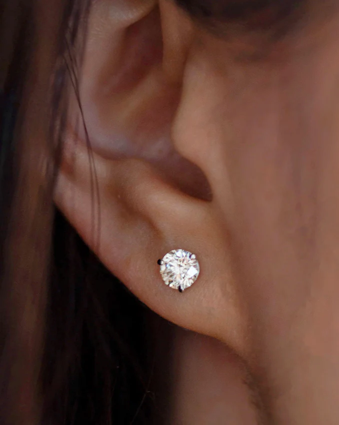 14k gold lab diamond earrings 1 Ct. TW - Image 7