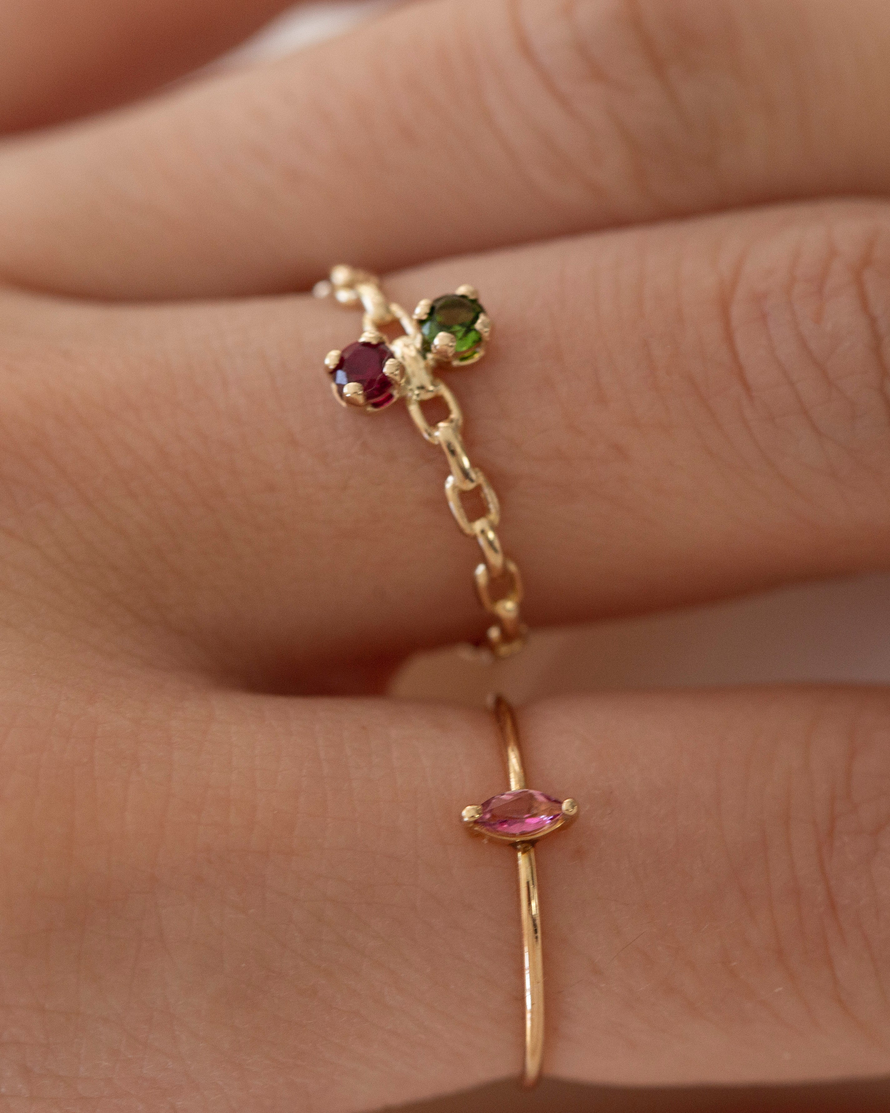 14k Gold Mother's Birthstone Ring, Lovers Birthstone Ring - Image 4