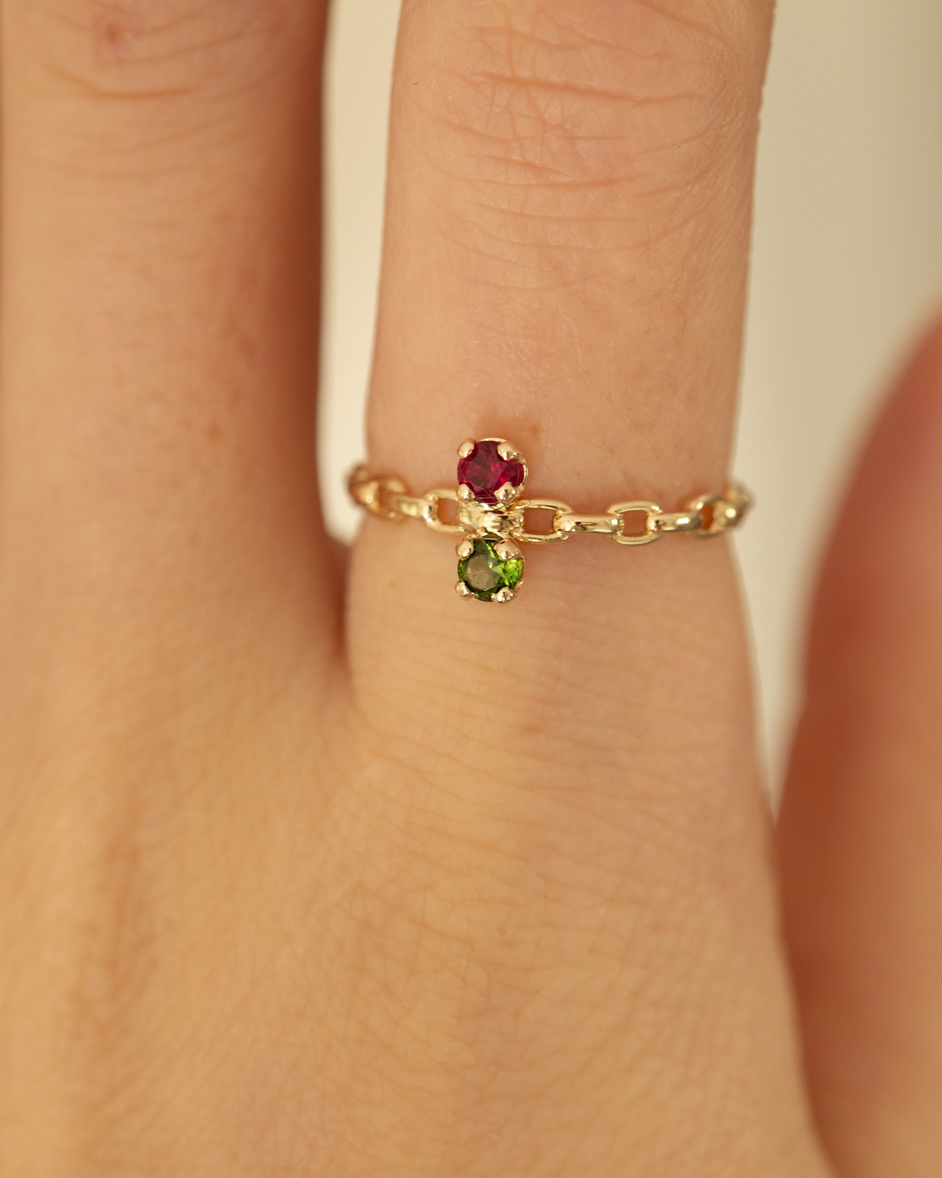 14k Gold Mother's Birthstone Ring, Lovers Birthstone Ring - Image 5