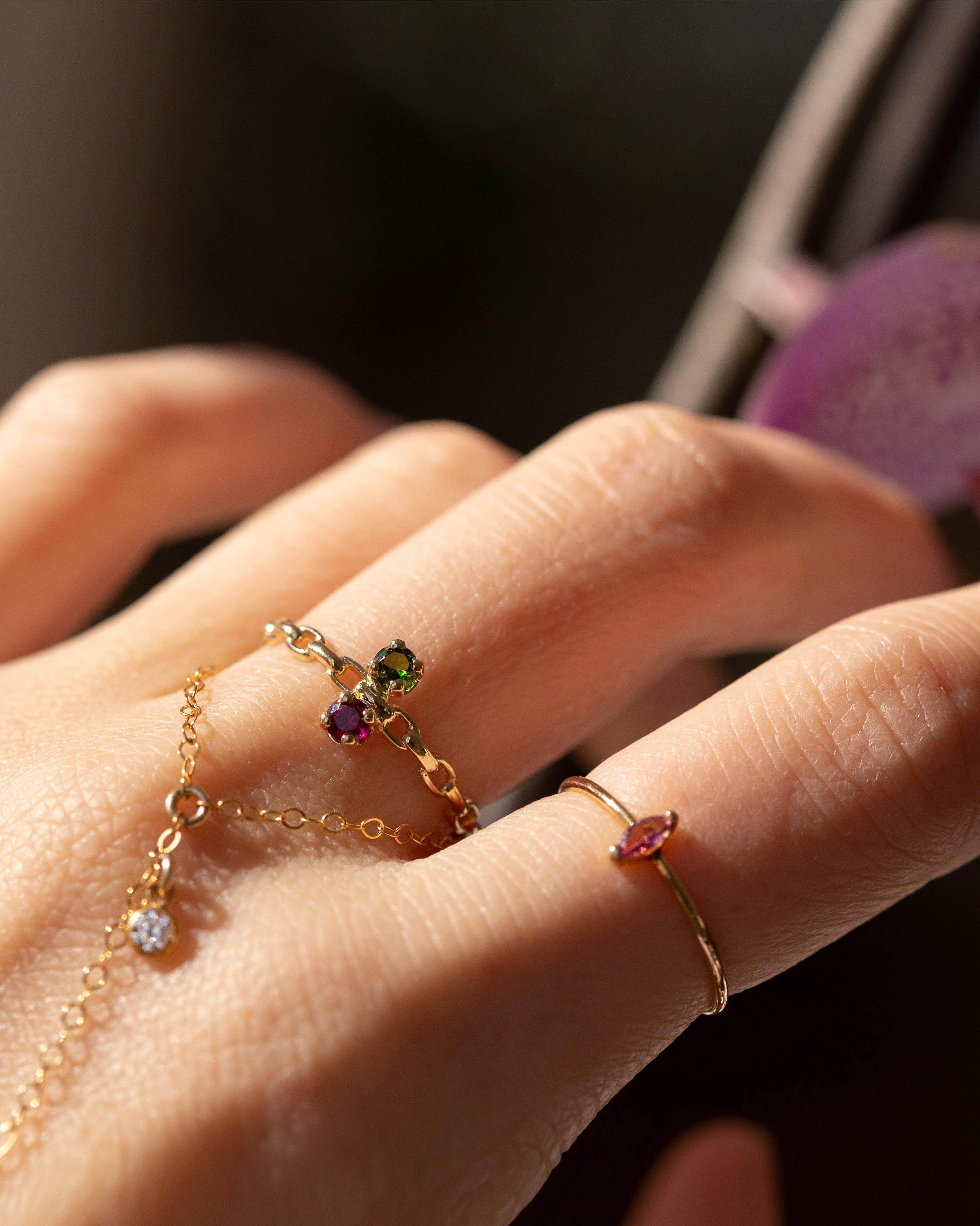 14k Gold Mother's Birthstone Ring, Lovers Birthstone Ring - Image 6
