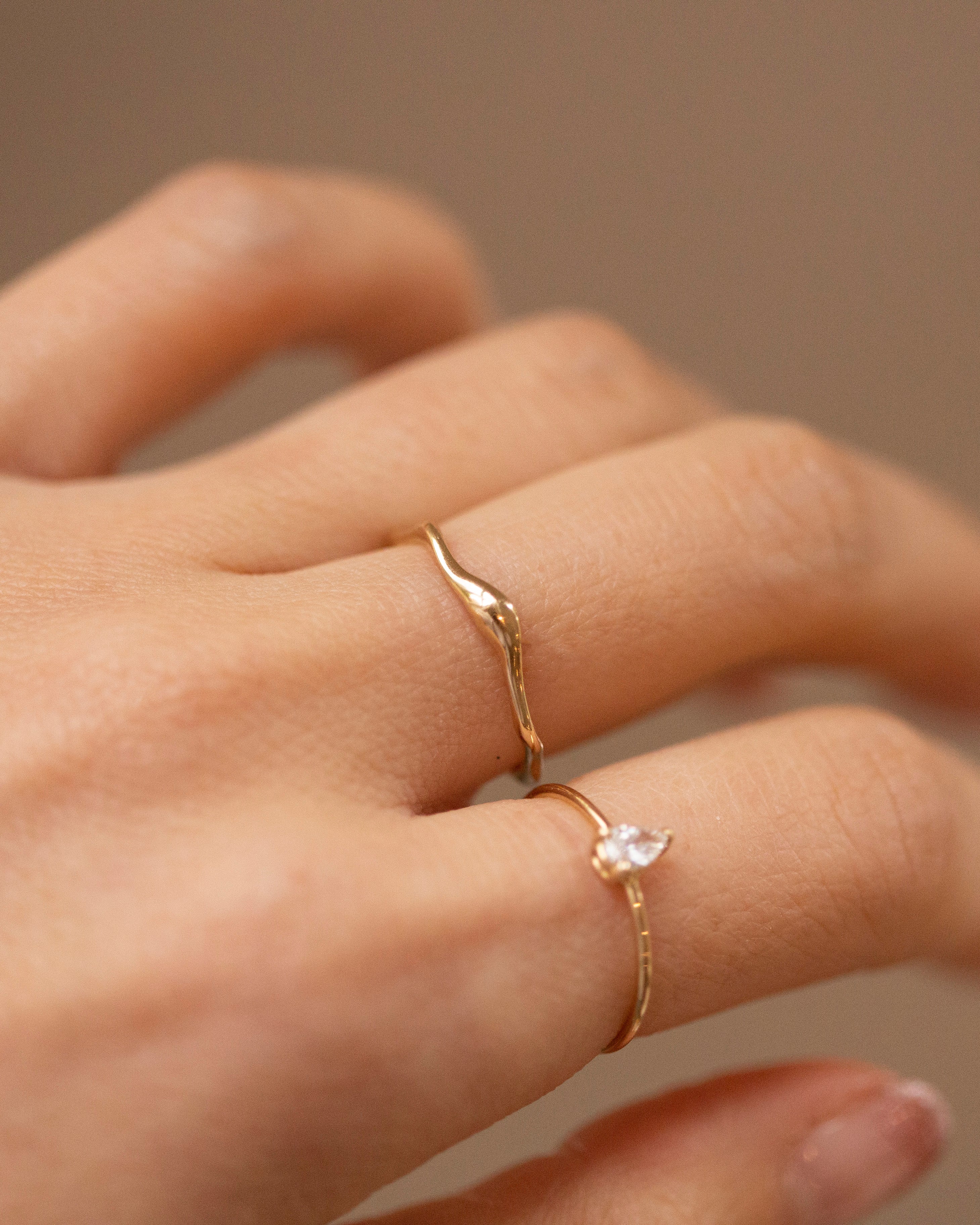 14K Gold Organic Wave Ring - Image 4