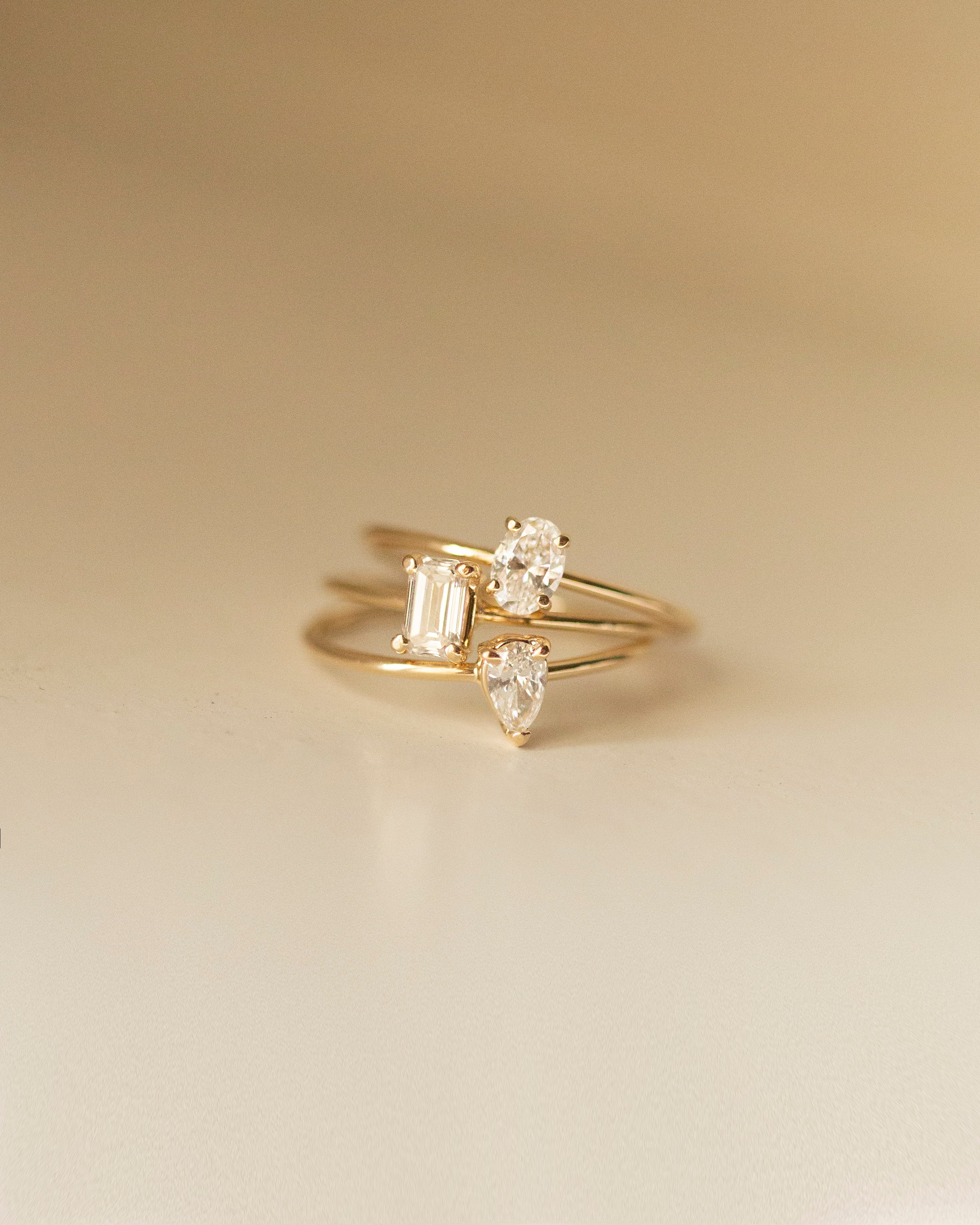 14K Gold Pear Lab Diamond Ring - Image 6