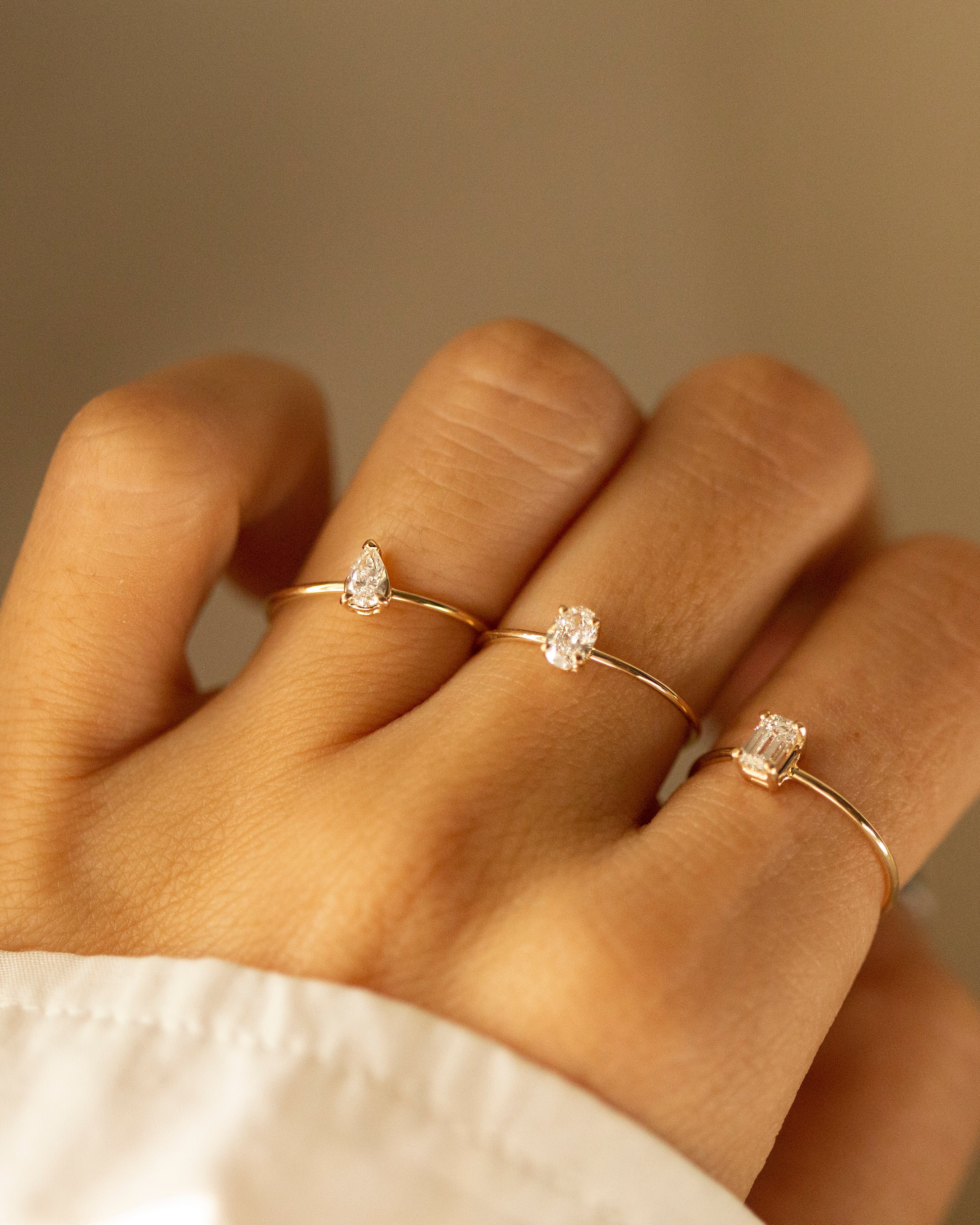 14K Gold Emerald Cut Lab Diamond Ring - Image 4