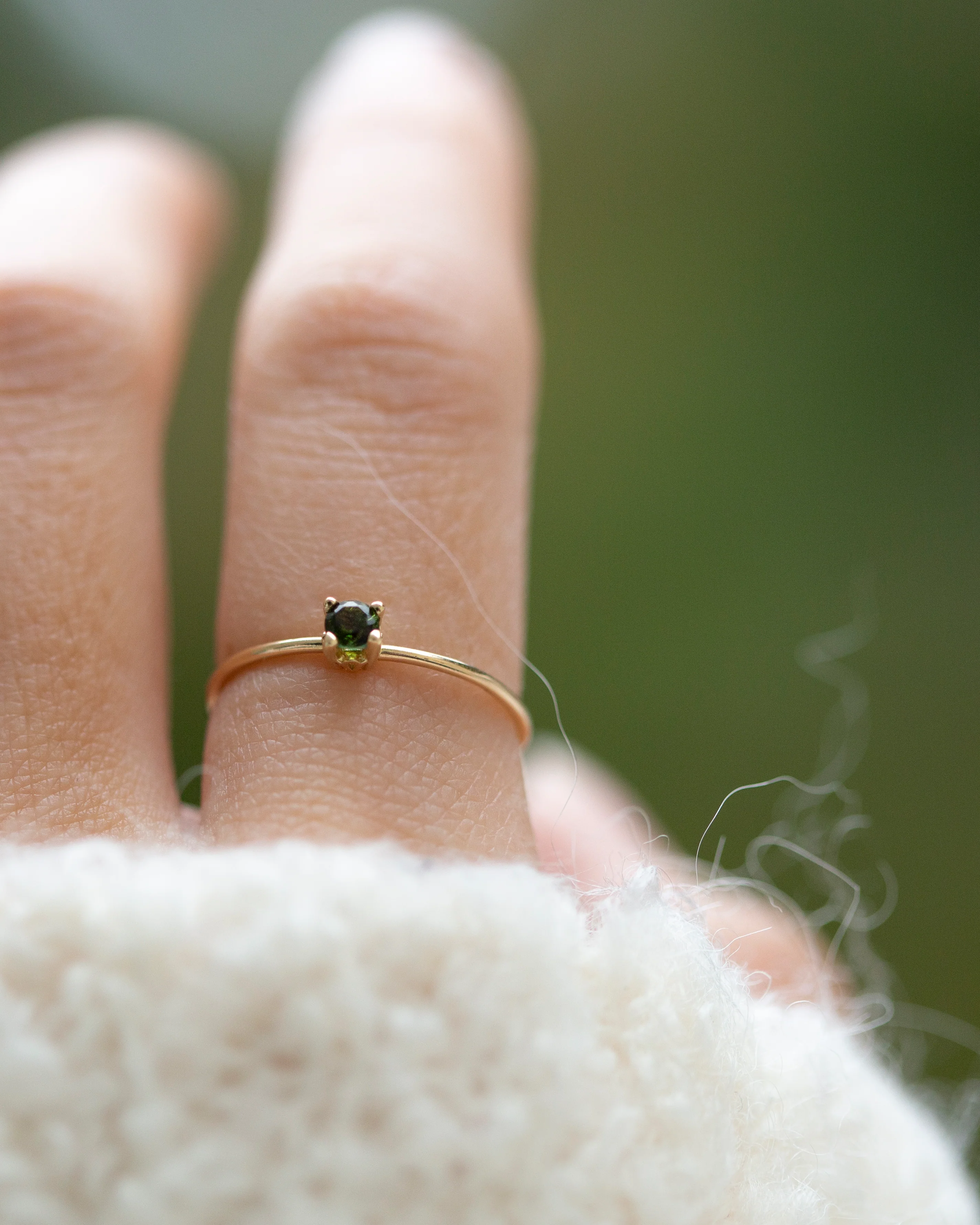 14k Gold Solitaire Birthstone Ring - Image 3
