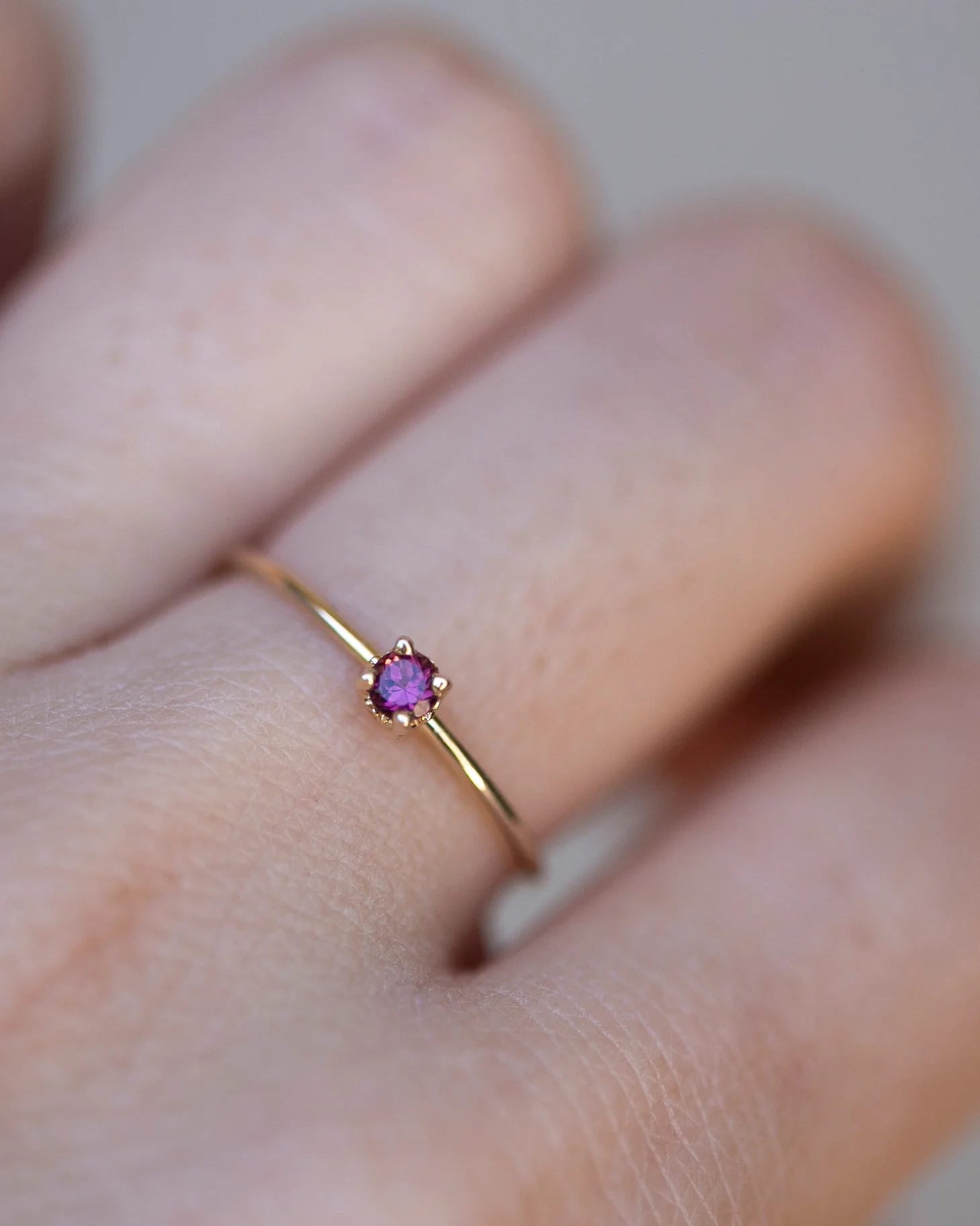 14k Gold Solitaire Birthstone Ring - Image 4