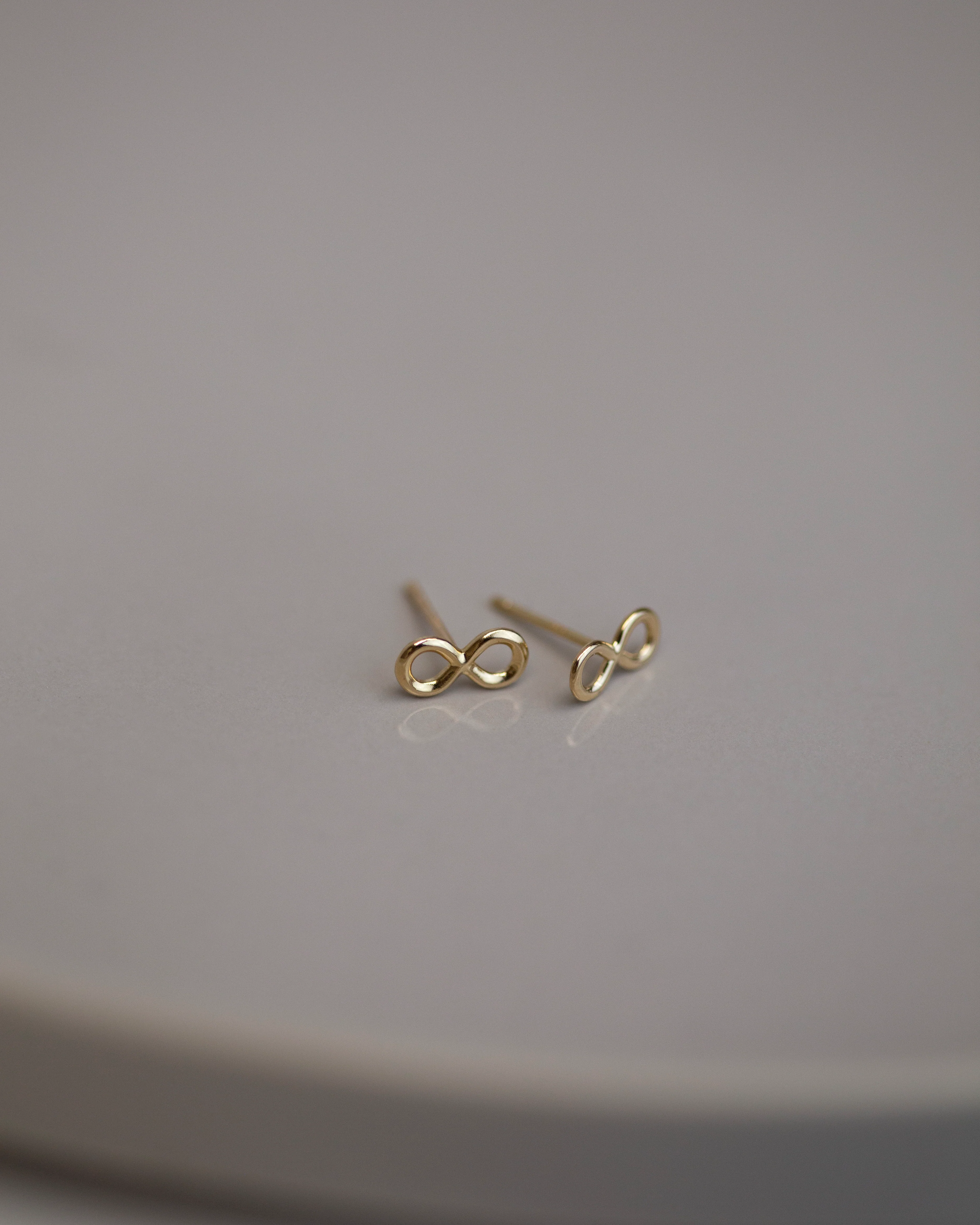 14k Infinity Stud Earrings - Image 3