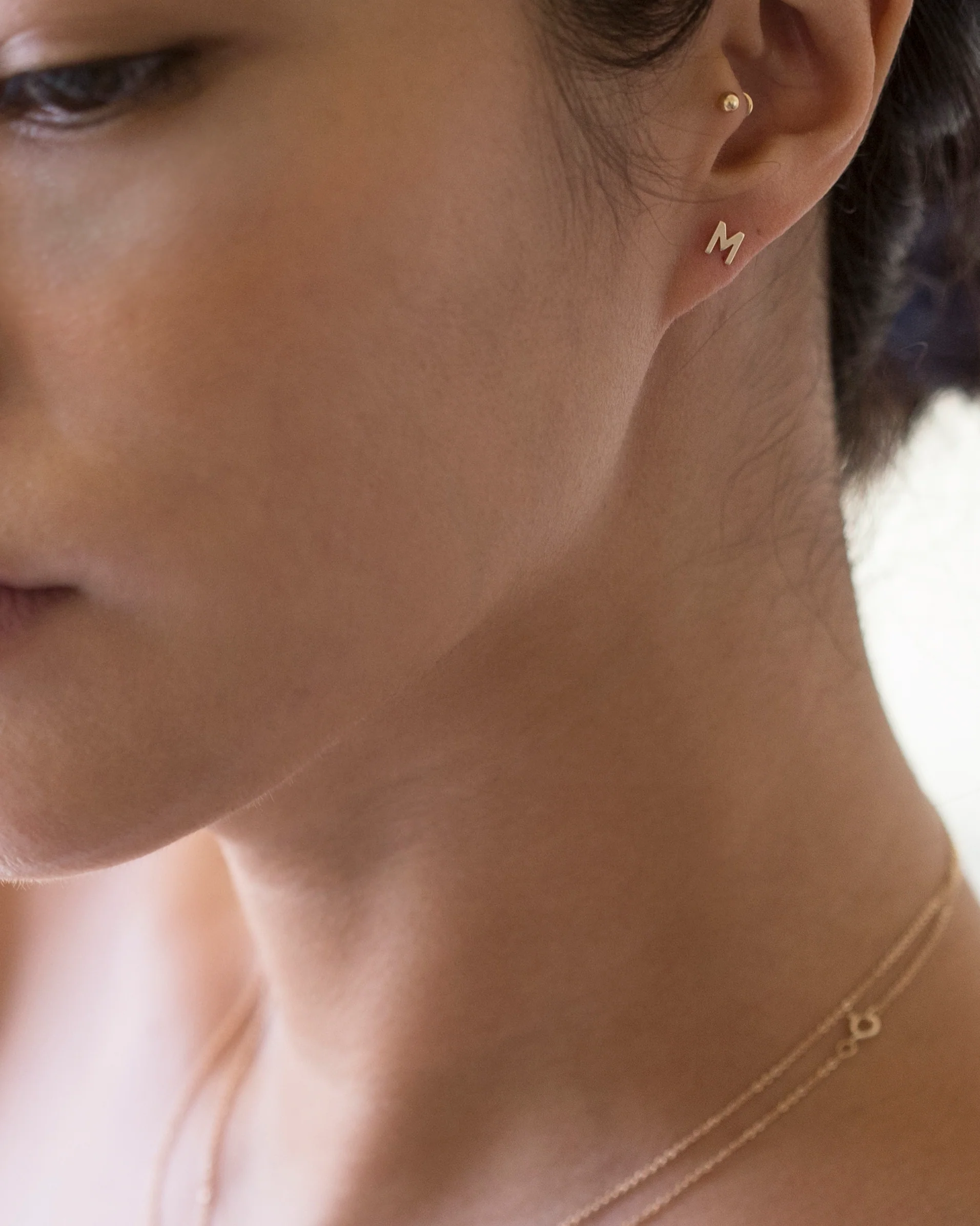 14K Initial stud Earrings - Image 5