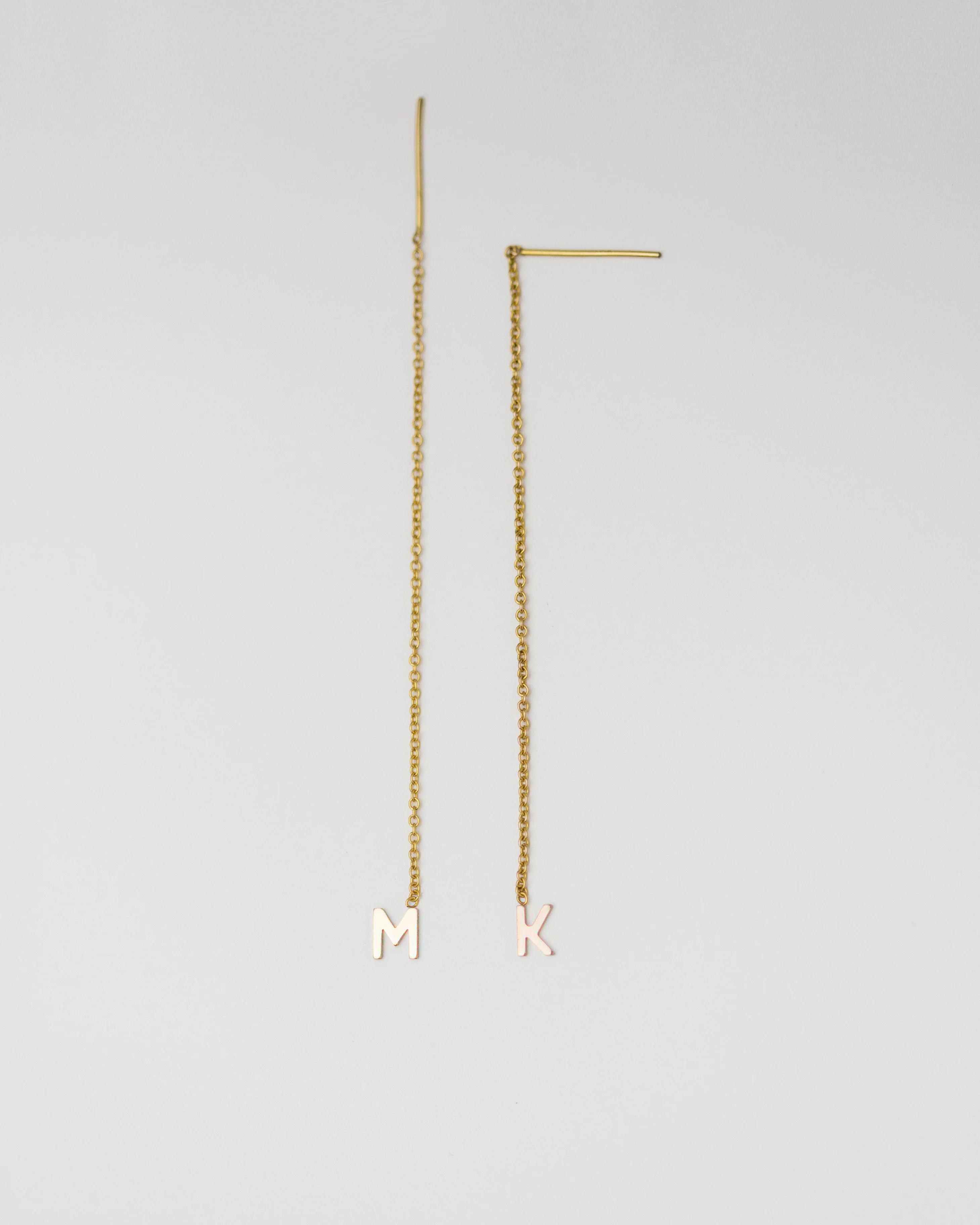 14K Initial Threader Earring - Image 4