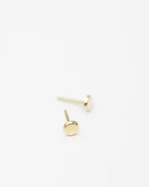 14K Mini Button Stud Earrings
