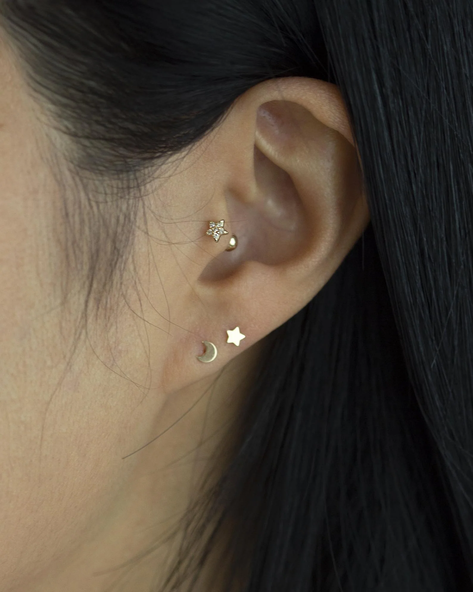 14k Mini Diamond Star Stud - Image 9