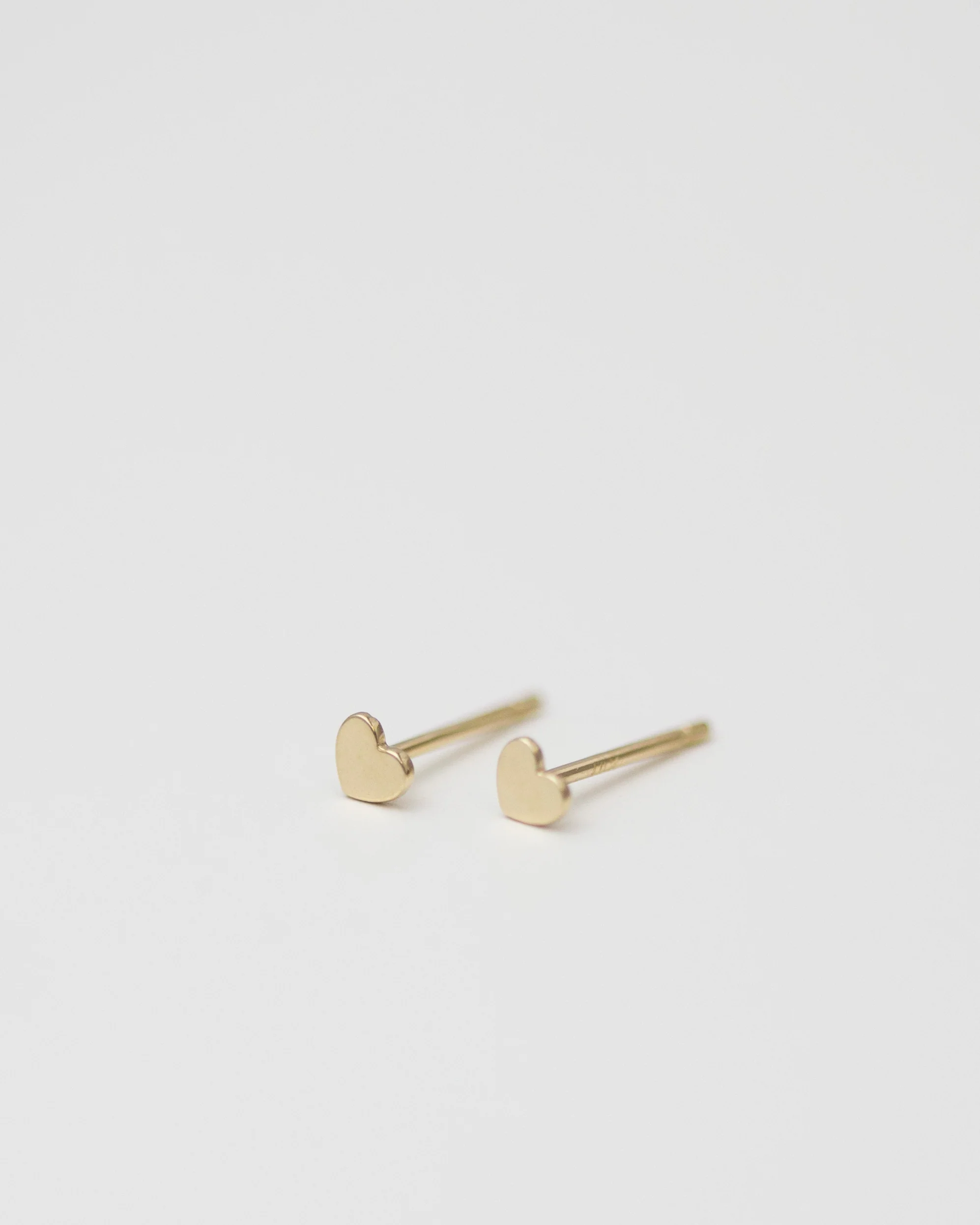 14K Mini Heart Stud Earrings - Image 3