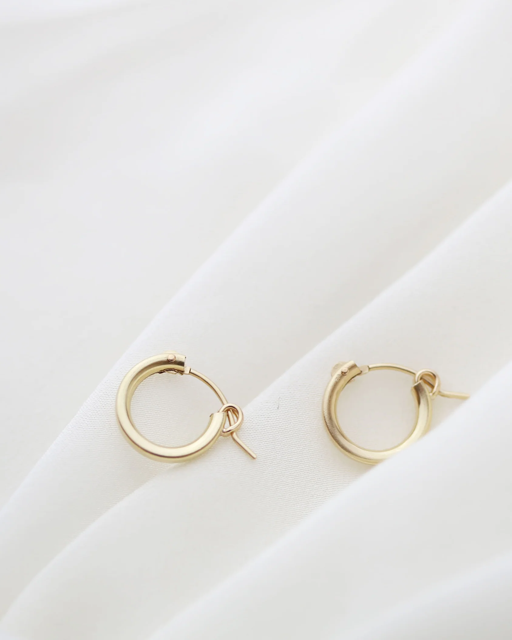 14K Mini Hoop Earrings - Image 4