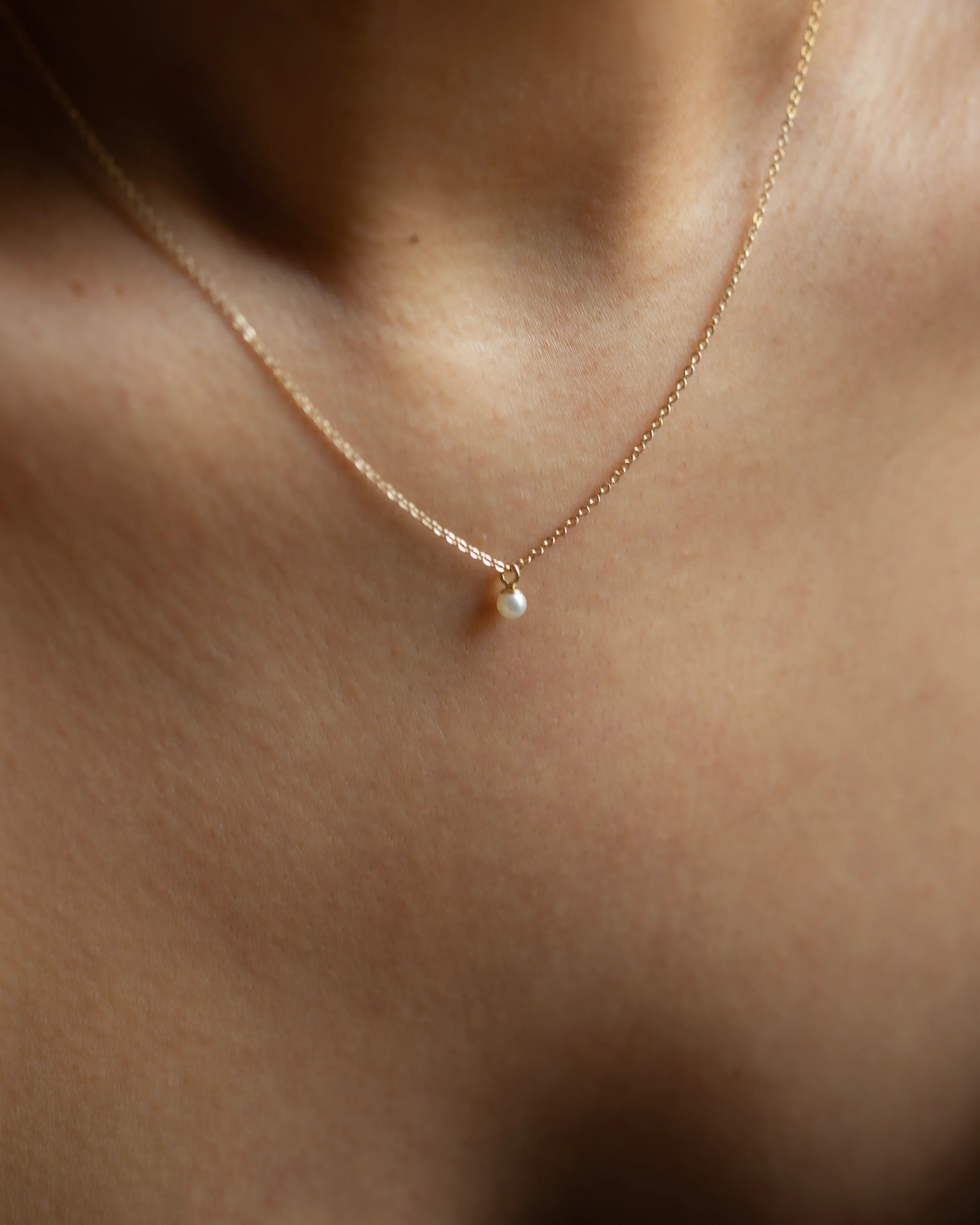 14k Mini Pearl Pendant Necklace - Image 2
