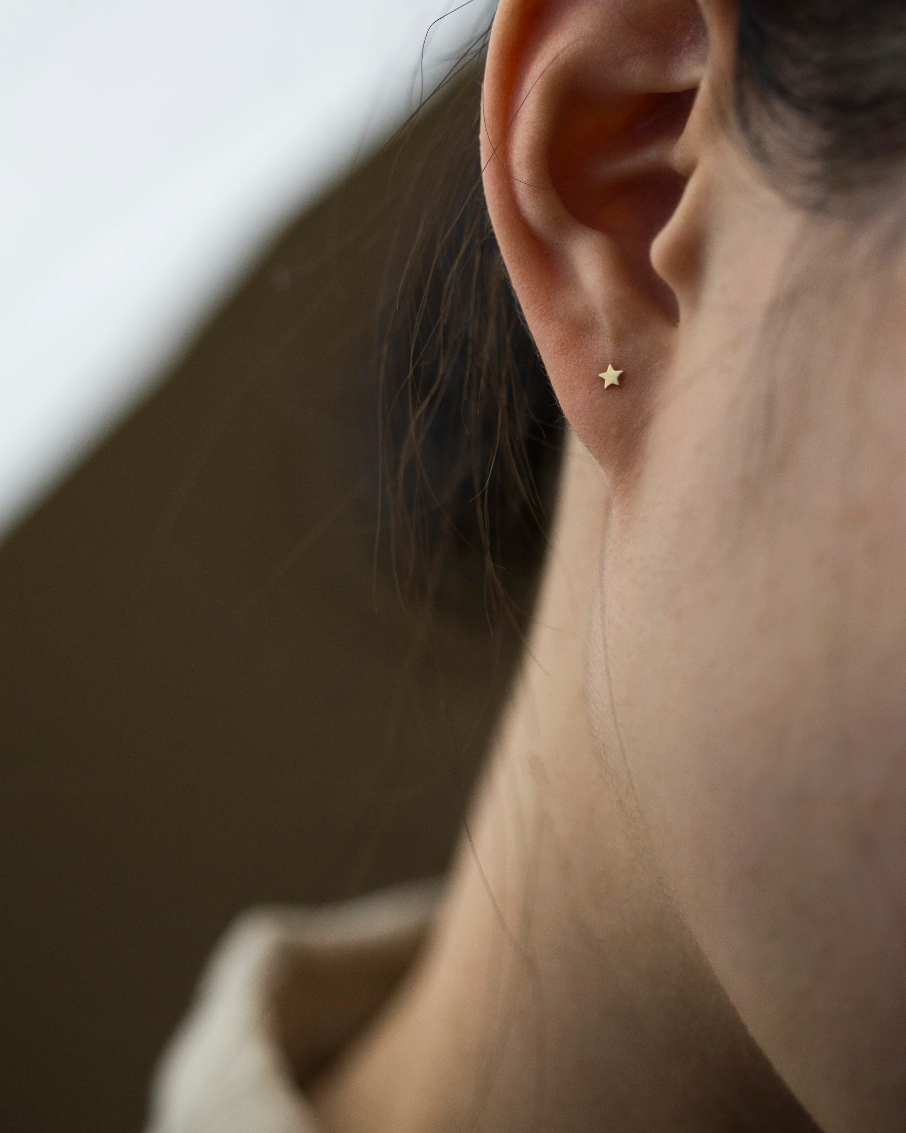 14K Mini Star Stud Earrings - Image 2
