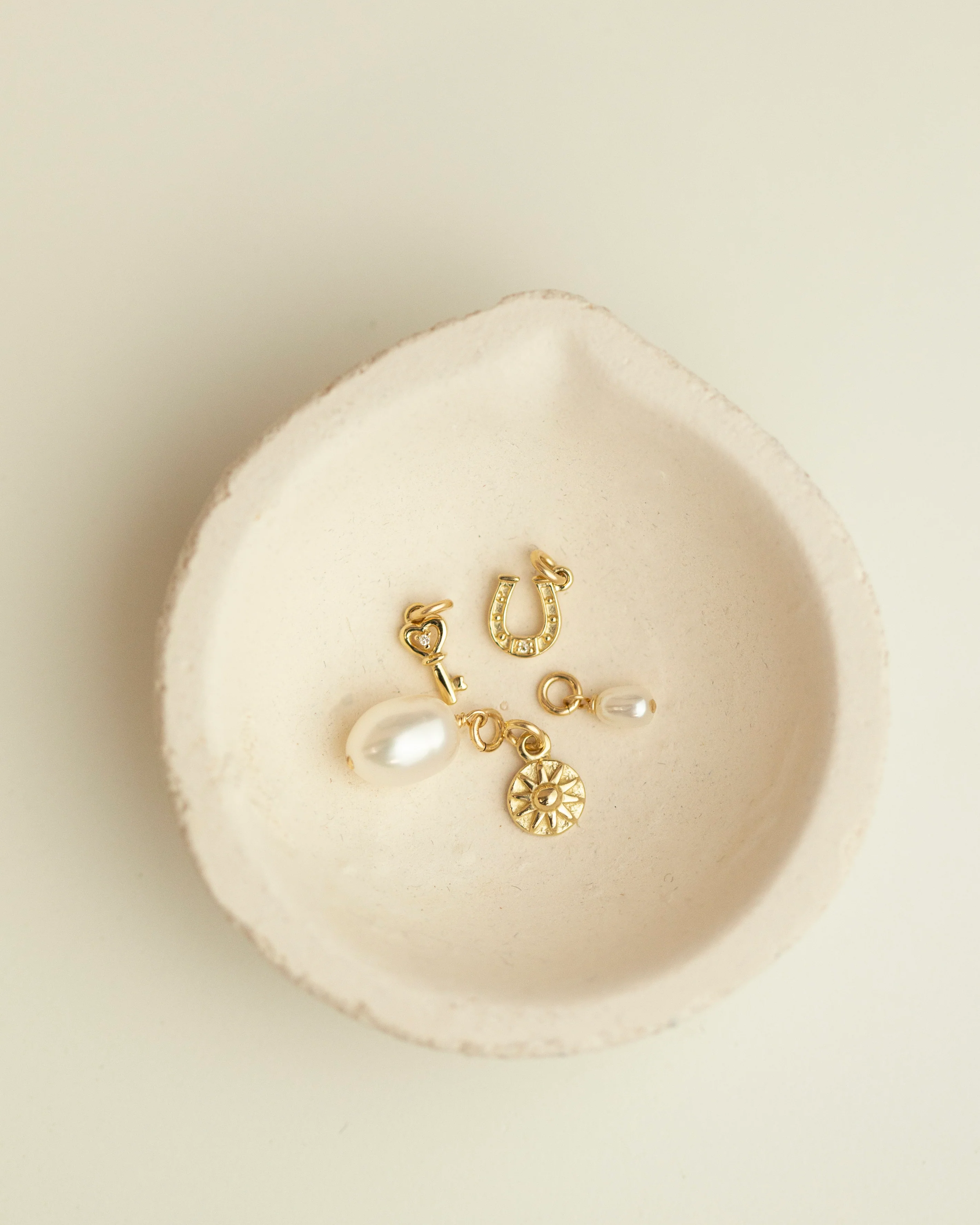 14k Solid gold Mini Charm Necklace on Dainty Paper Clip Chain / Charm Necklace - Image 5