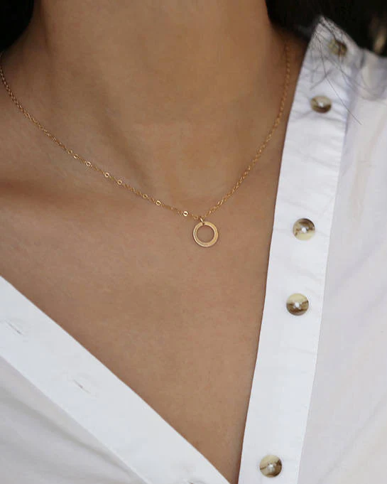 14k Thin Circle Necklace - Image 2