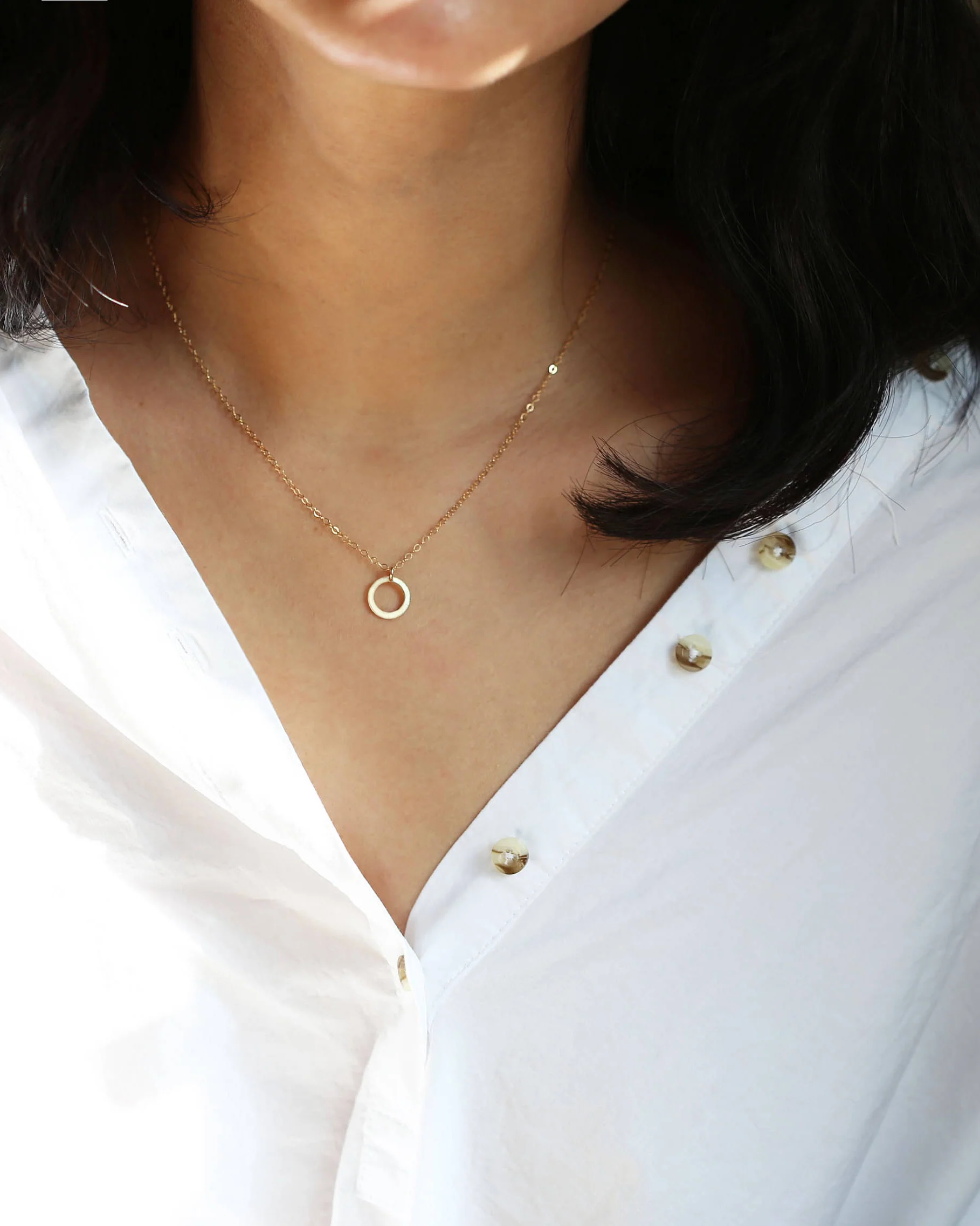 14k Thin Circle Necklace - Image 5