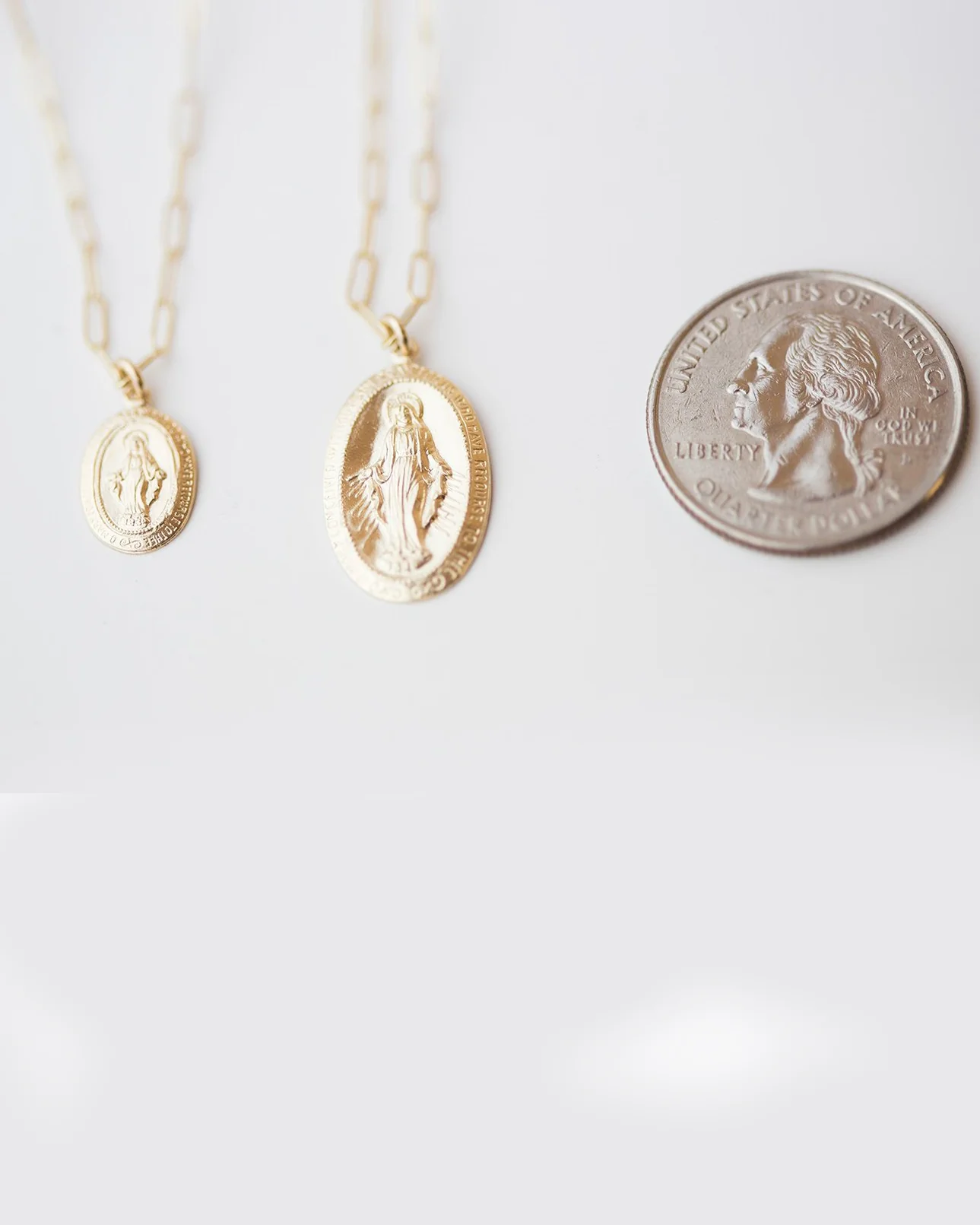14K Virgin Mary Necklace - Image 11