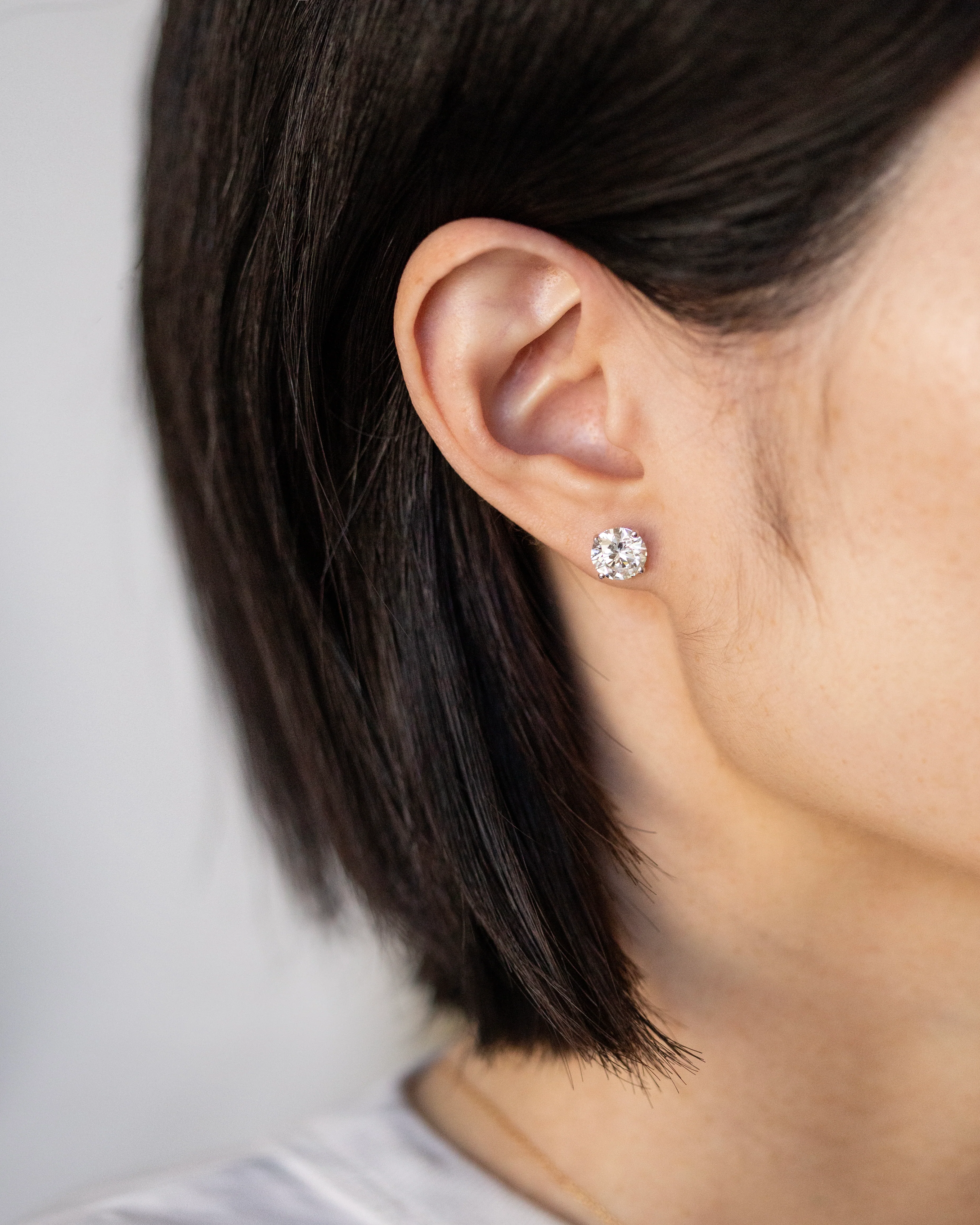 4 Ctw Lab Grown Diamond Stud Earrings IGI Certified - Image 3