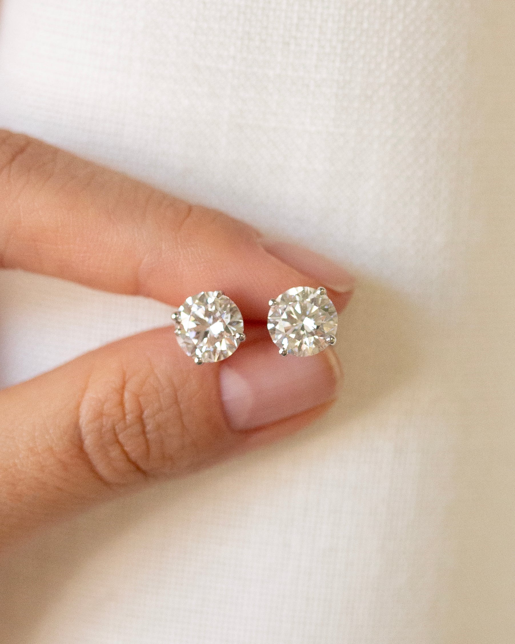 4 Ctw Lab Grown Diamond Stud Earrings IGI Certified - Image 5