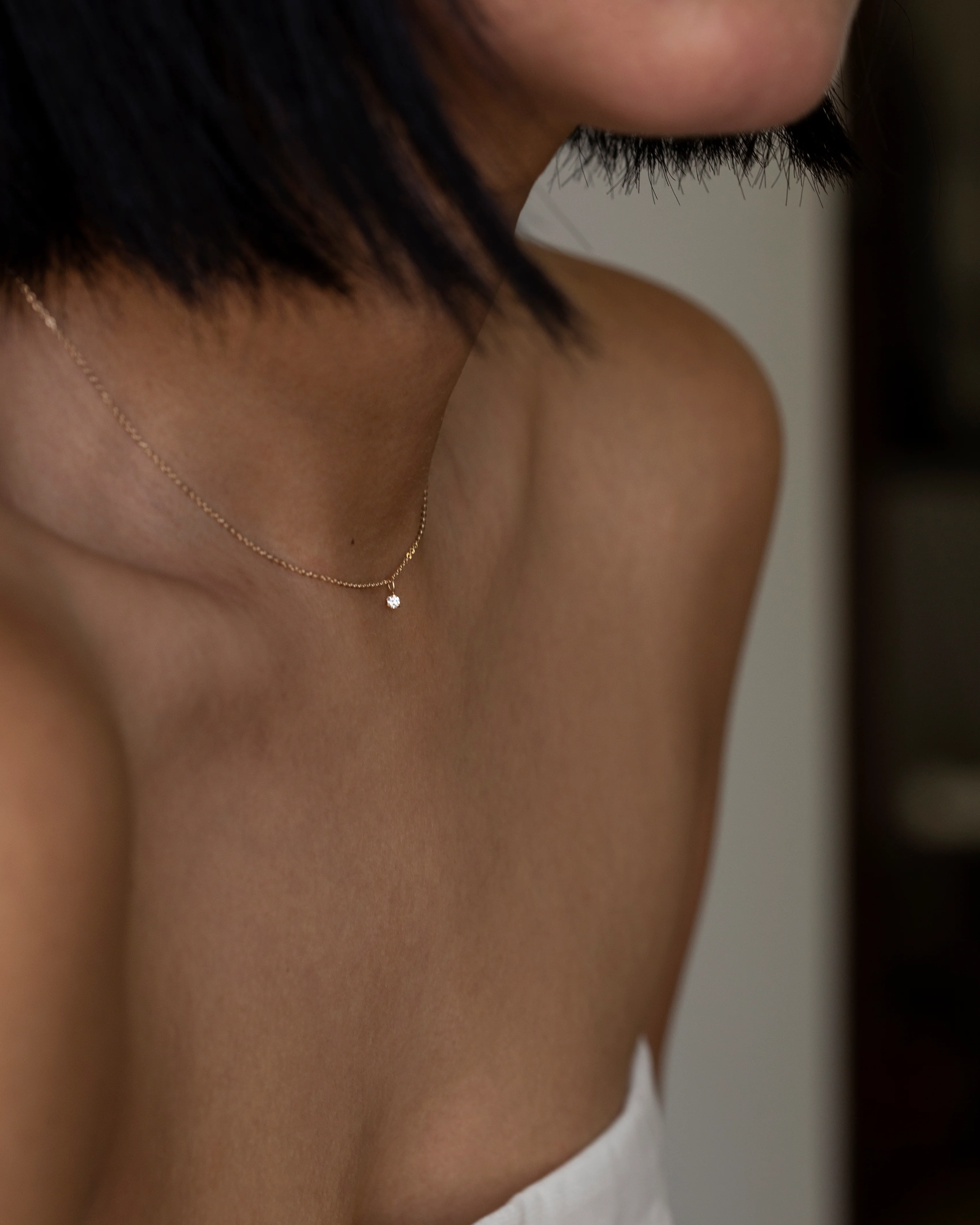 Baby Diamond Solitaire Necklace - Image 3
