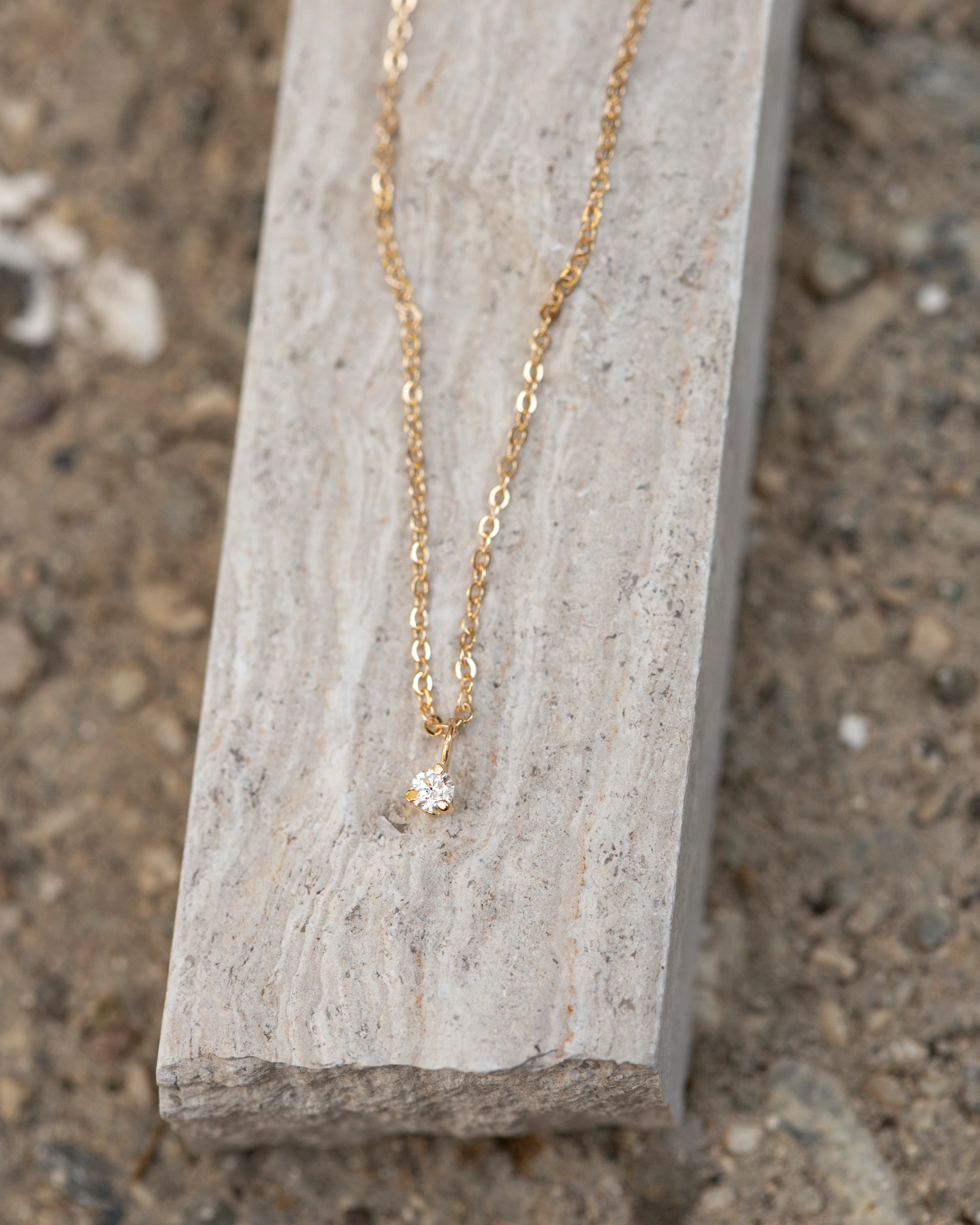 Baby Diamond Solitaire Necklace - Image 5