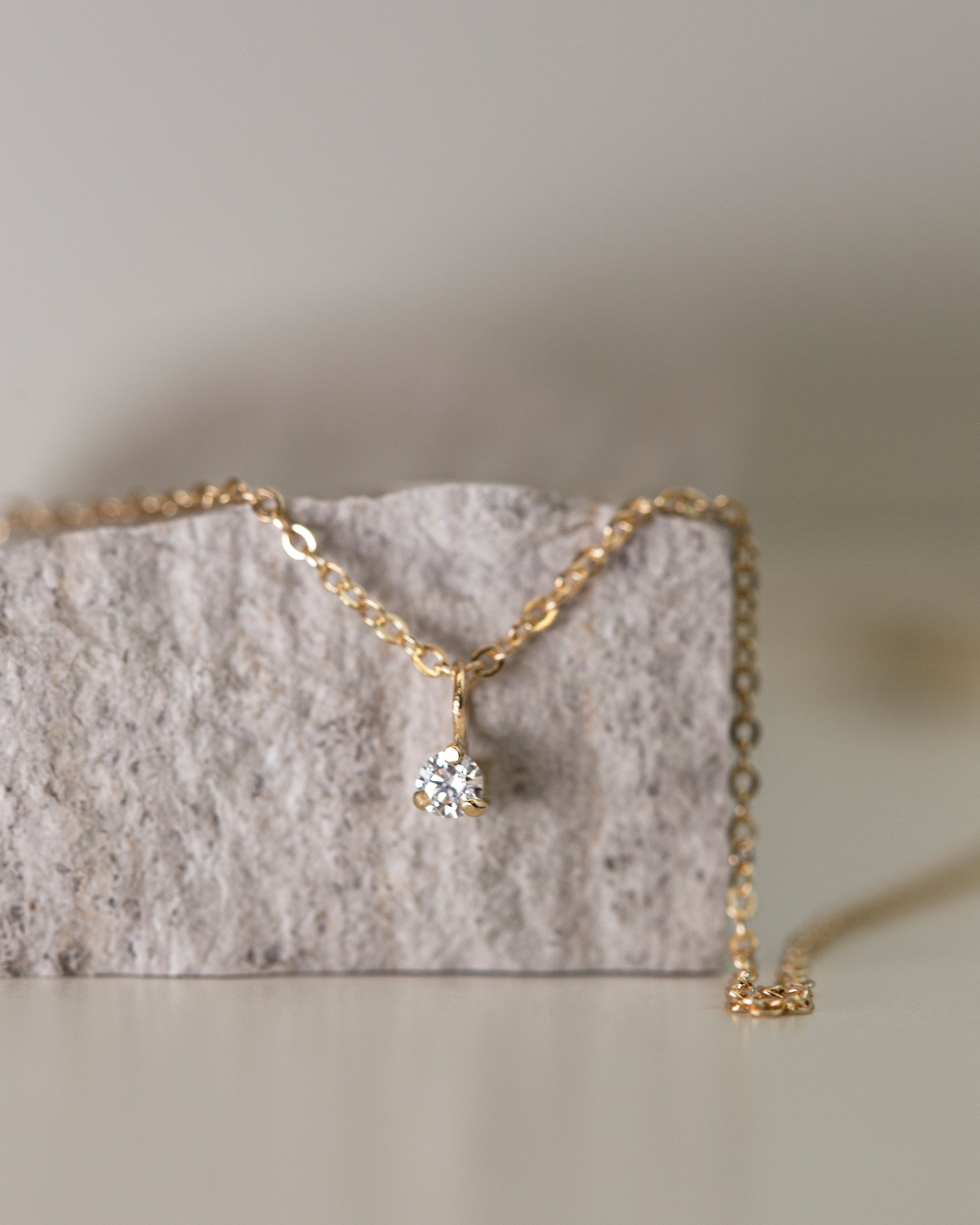 Baby Diamond Solitaire Necklace - Image 7