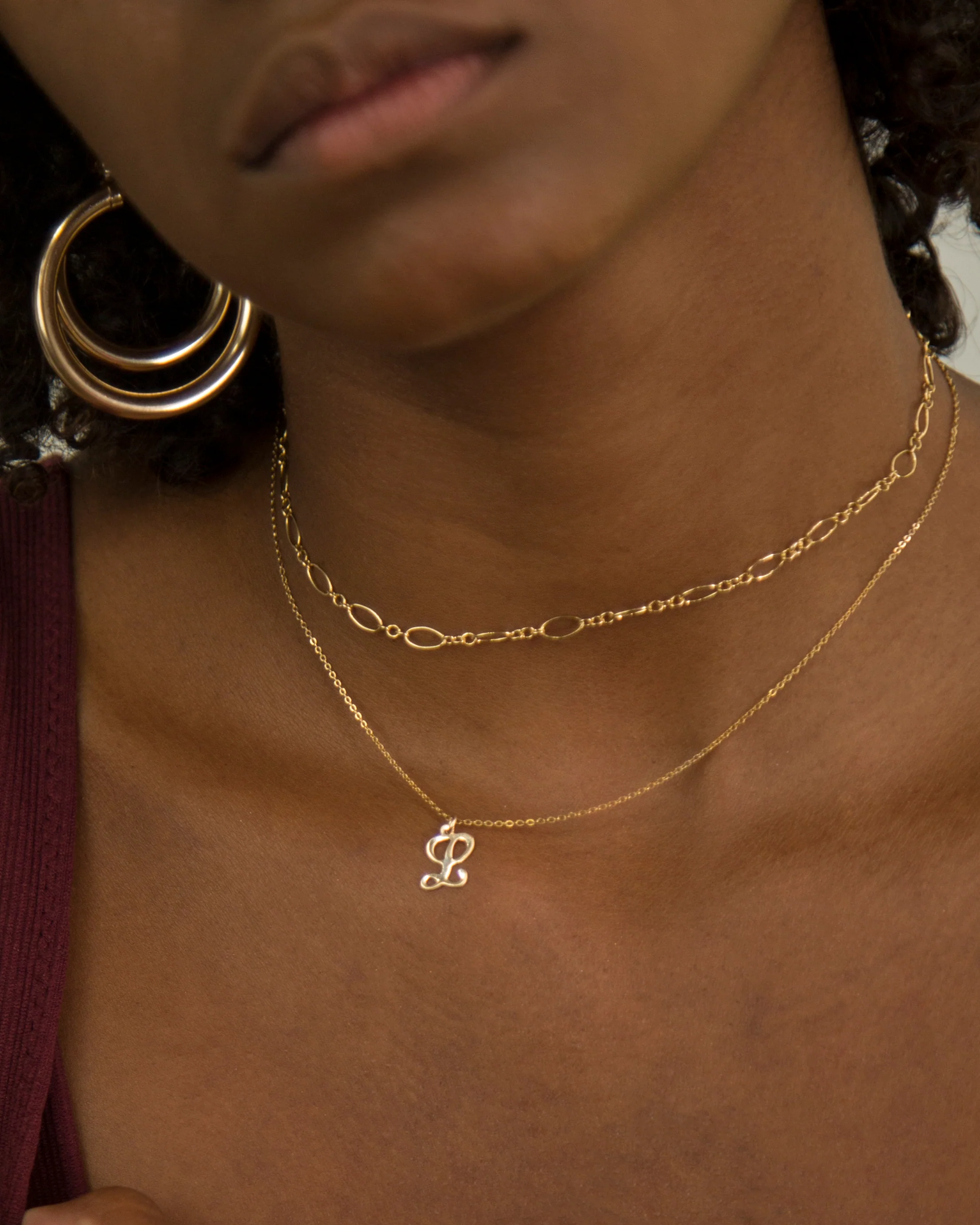 L&S Halo Chain Necklace SET with Disc Necklace - Image 6