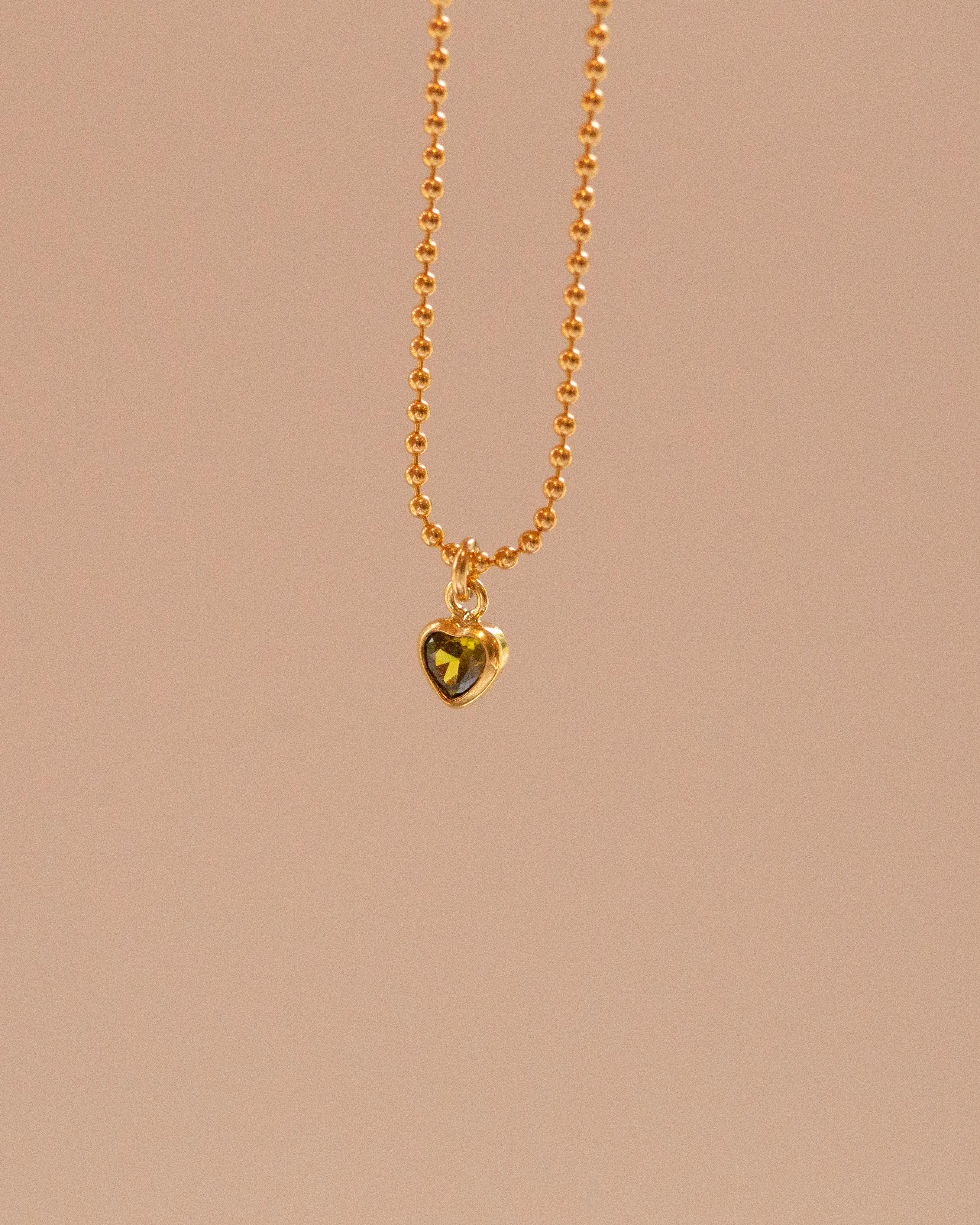Dainty Heart CZ Necklace on ball chain - Image 4