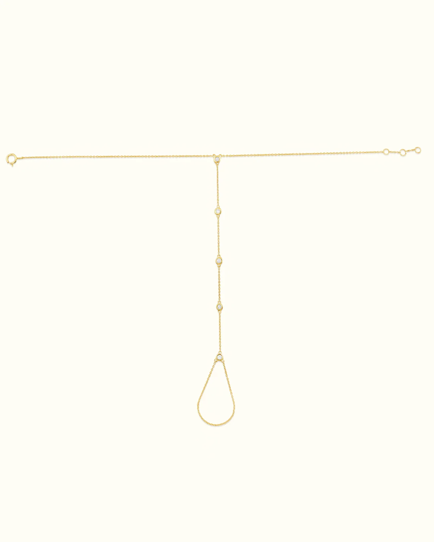 Diamond by Yard Hand Chain Bracelet in 14K Yellow Gold