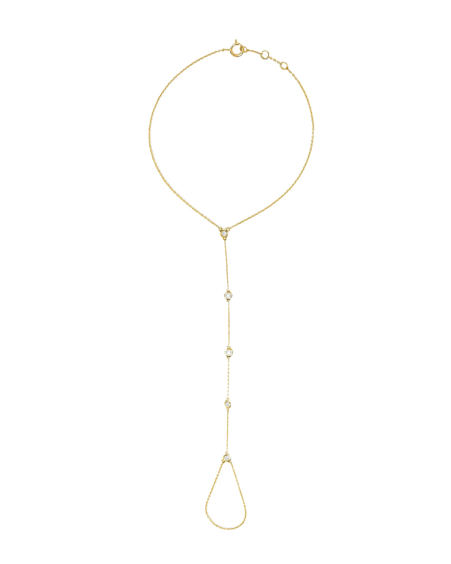 Diamond by Yard Hand Chain Bracelet in 14K Yellow Gold - Image 3