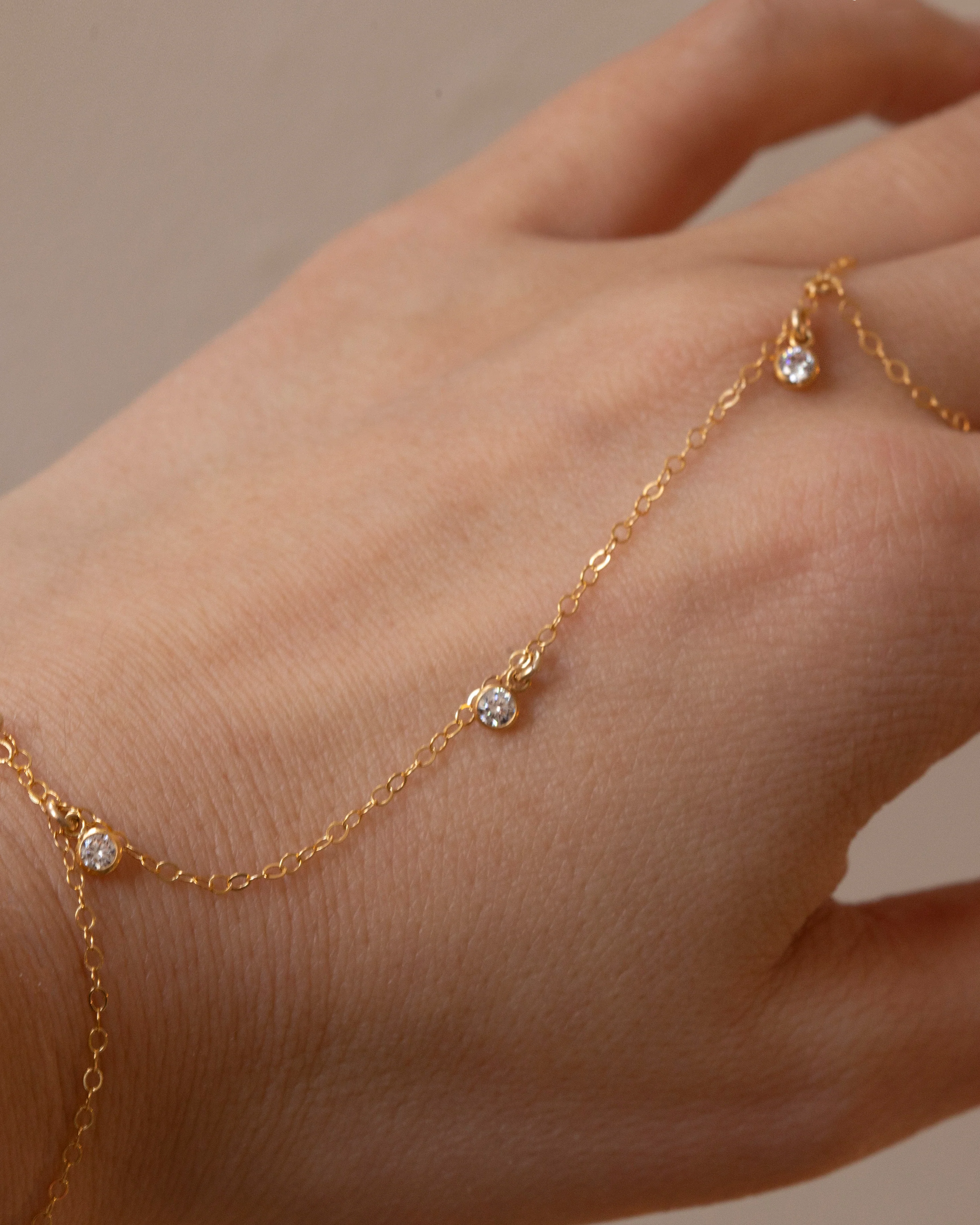 Diamond CZ Dangle Hand Chain - Image 6