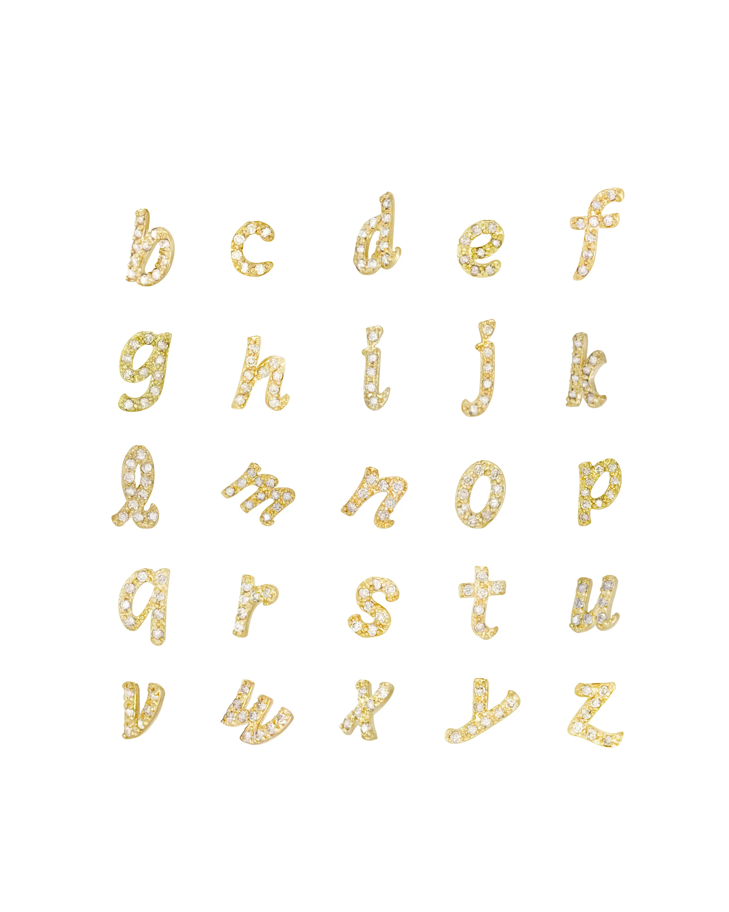 14k Diamond Italic Letter Necklace - Image 2