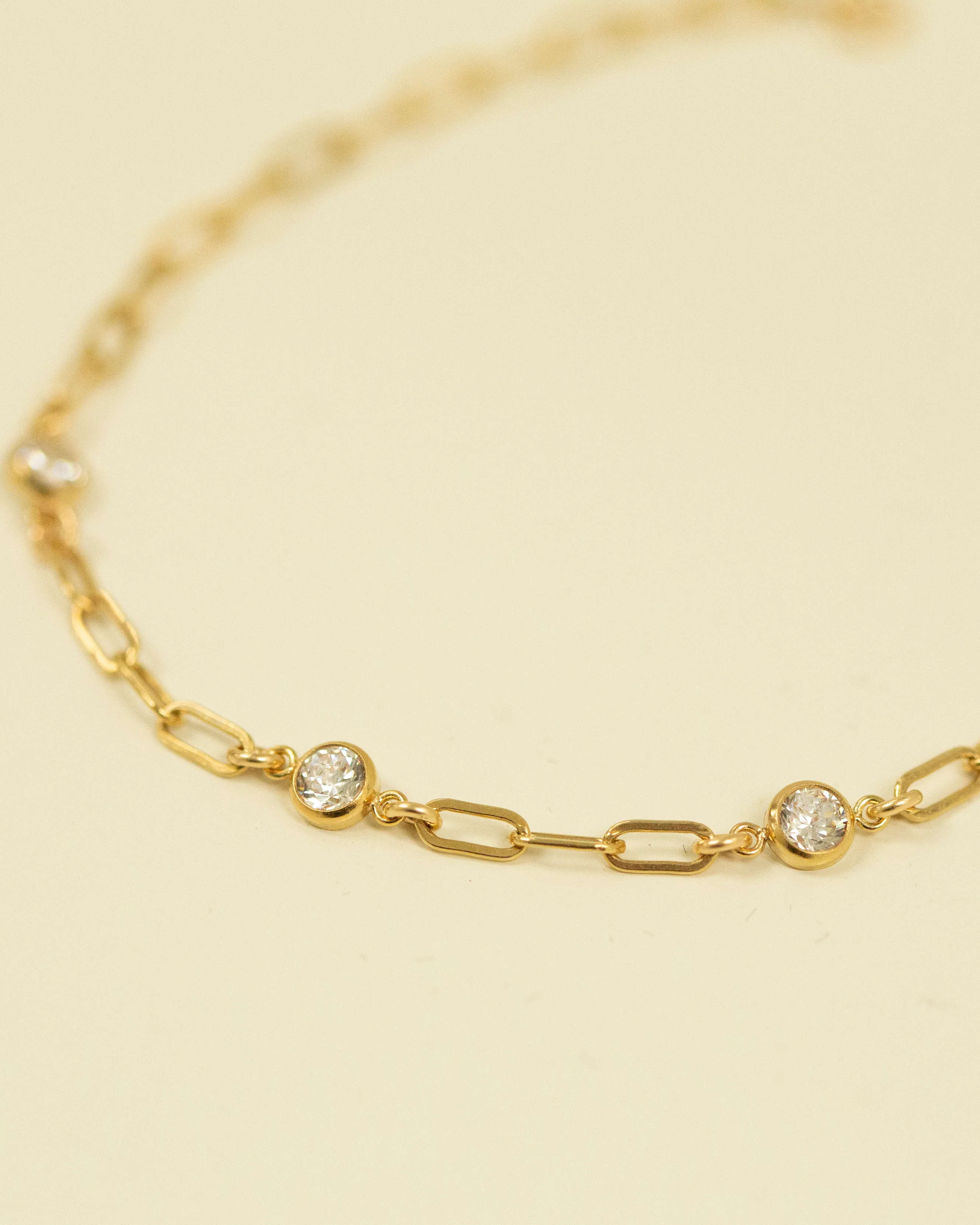 Diamond Link Paperclip Chain Bracelet - Image 4
