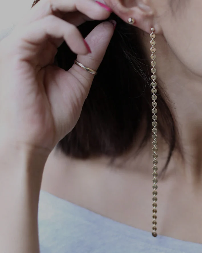 Disc Chain Earrings - Image 3