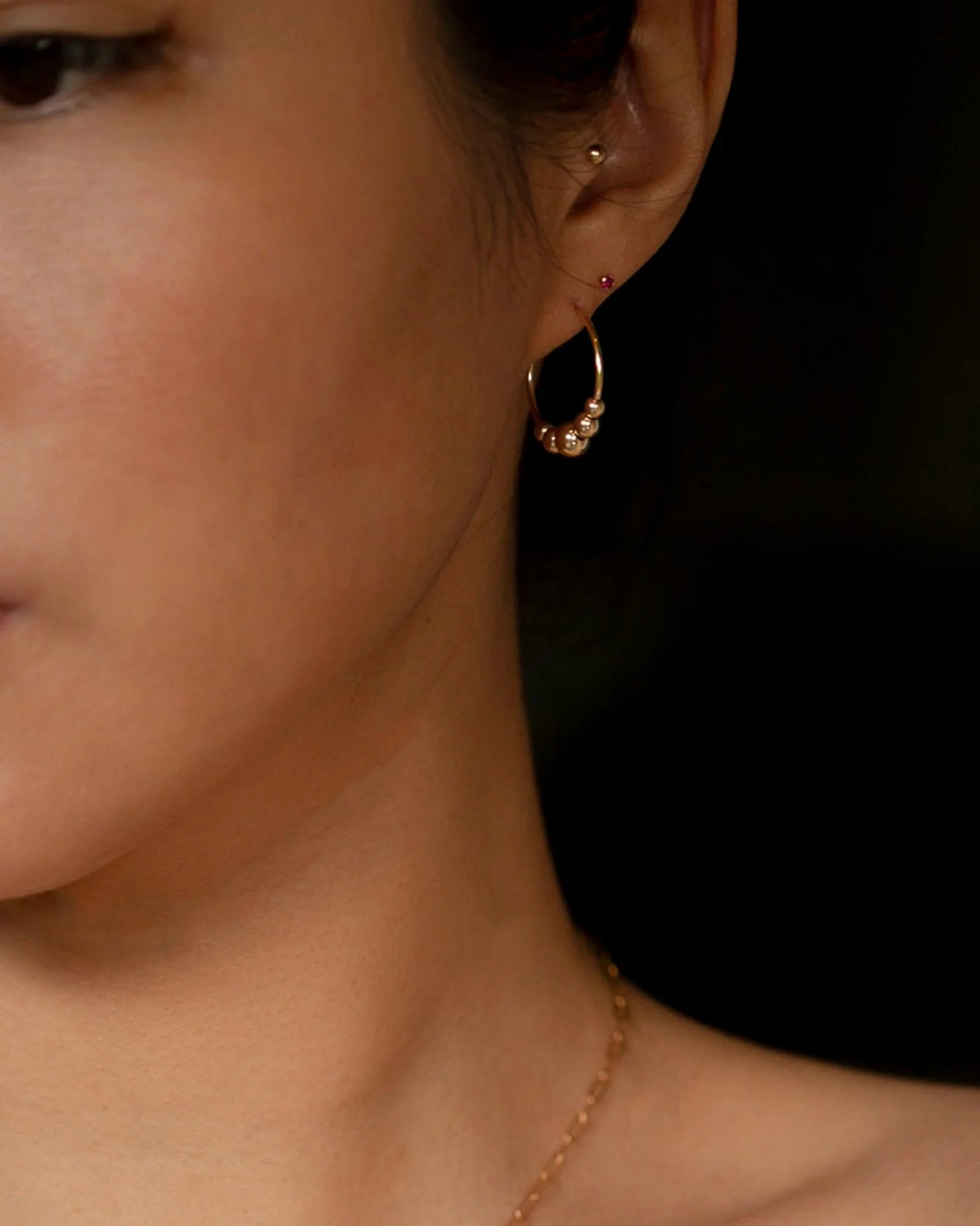 14k Ear Stud for Cartilage with flat back - Image 5