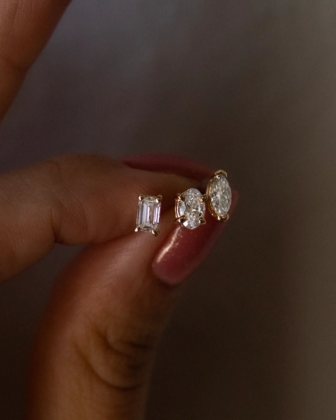 Emerald Cut Diamond Earrings - Image 2